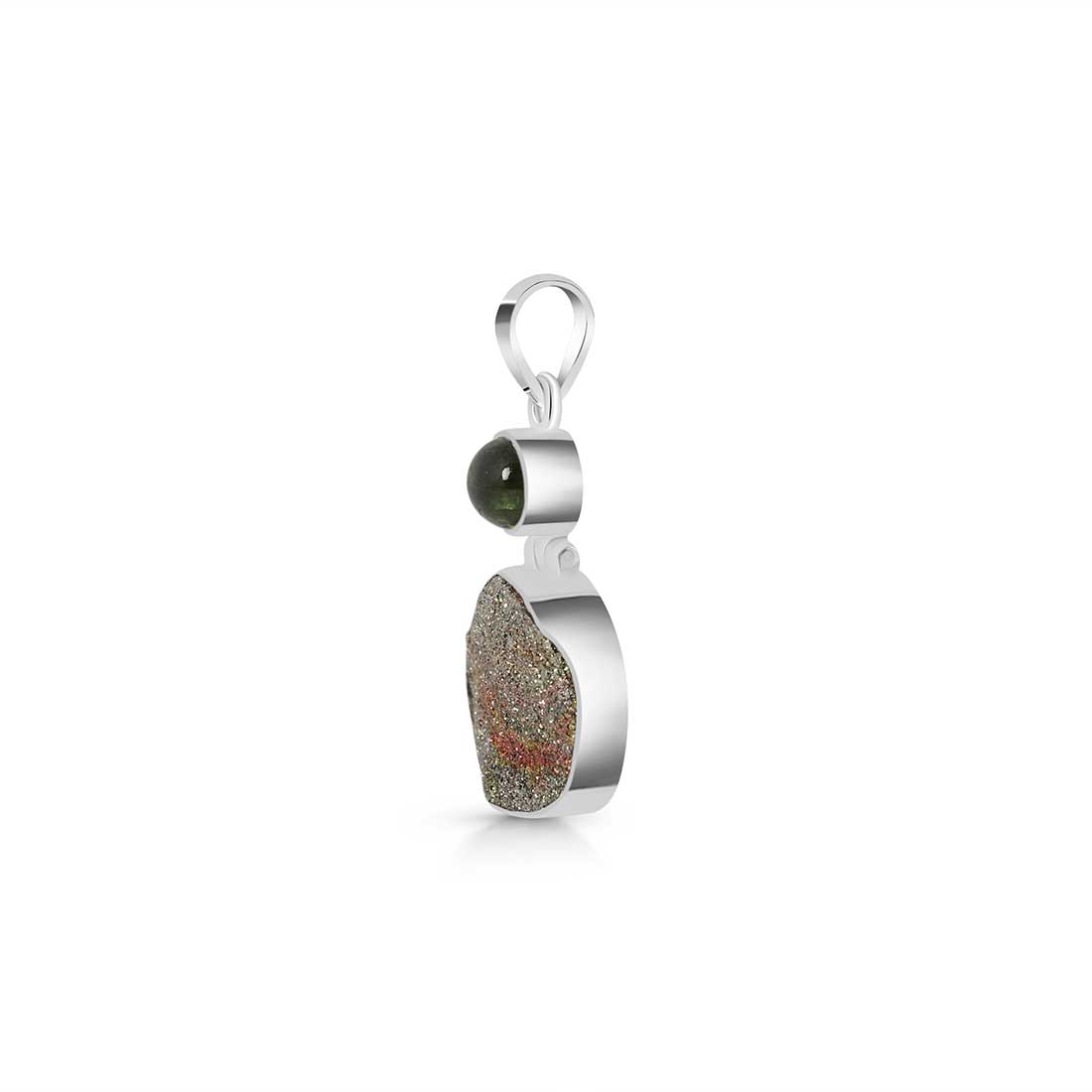 Spectropyrite Druzy Pendant-(SPD-P-36.)