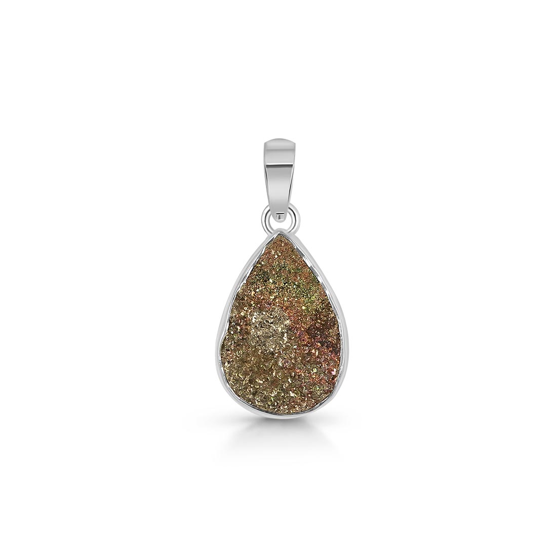 Spectropyrite Druzy Pendant-(SPD-P-7.)