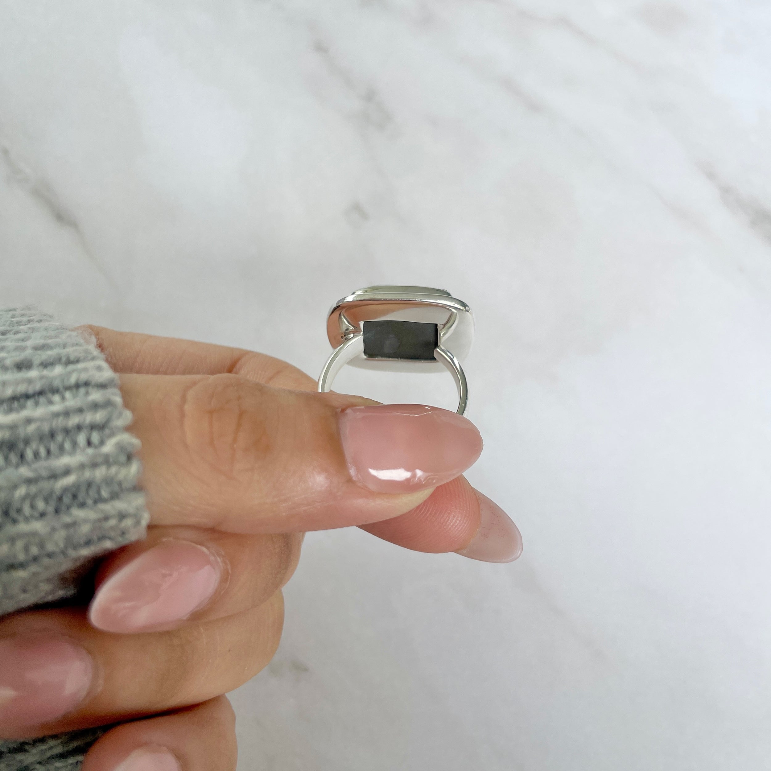 Spectropyrite Druzy Adjustable Ring-(SPD-R-48.)