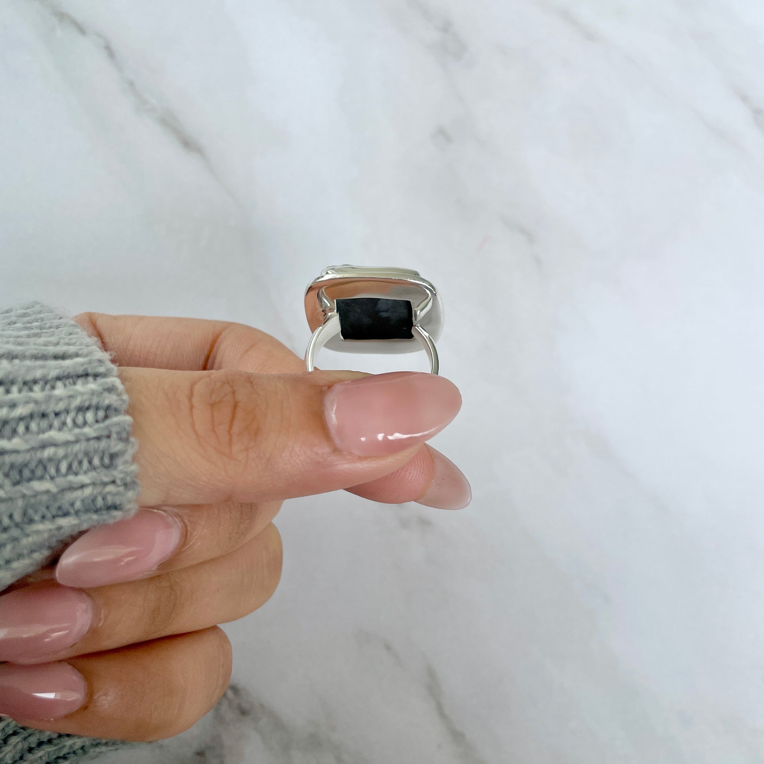 Spectropyrite Druzy Adjustable Ring-(SPD-R-49.)