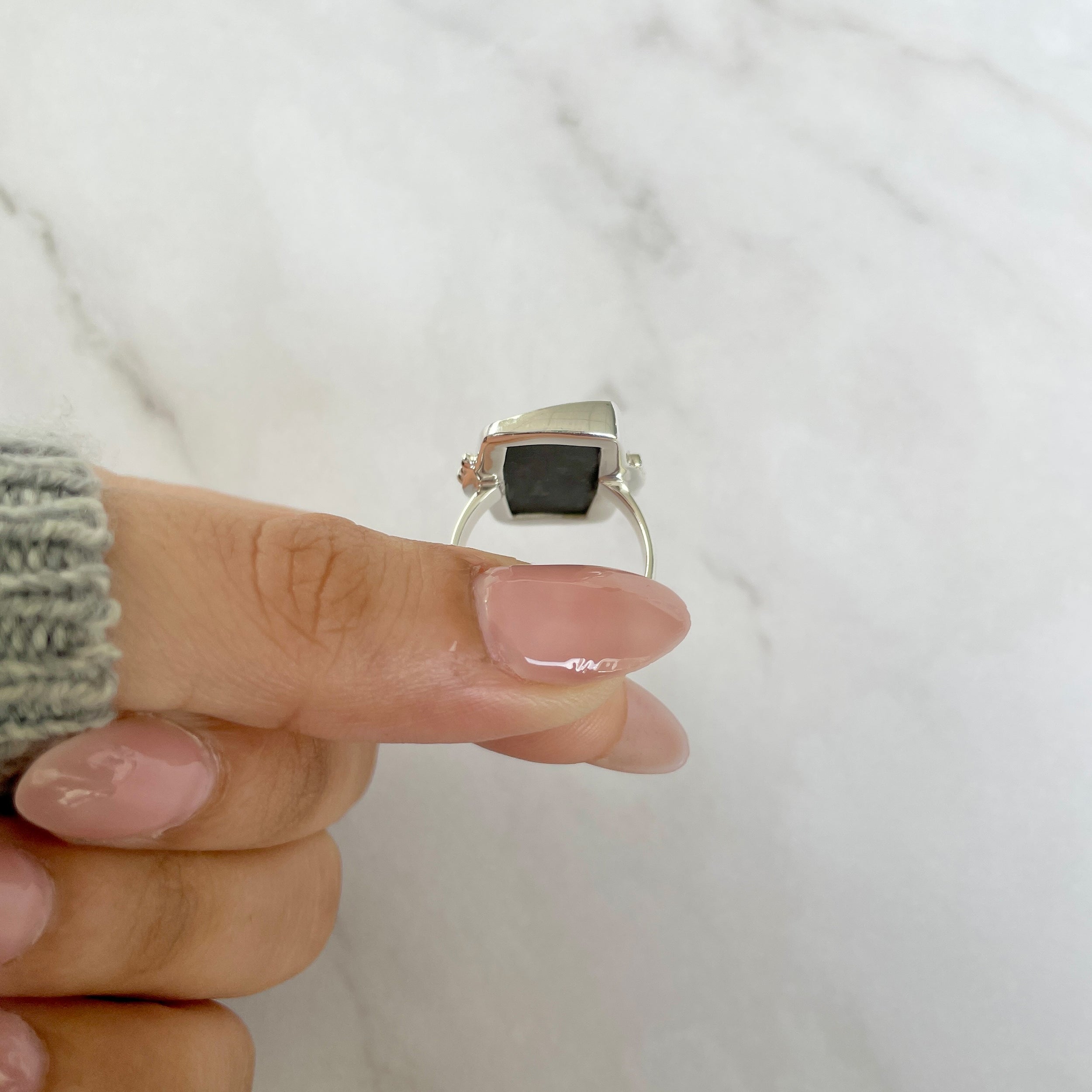 Spectropyrite Druzy Adjustable Ring-(SPD-R-50.)