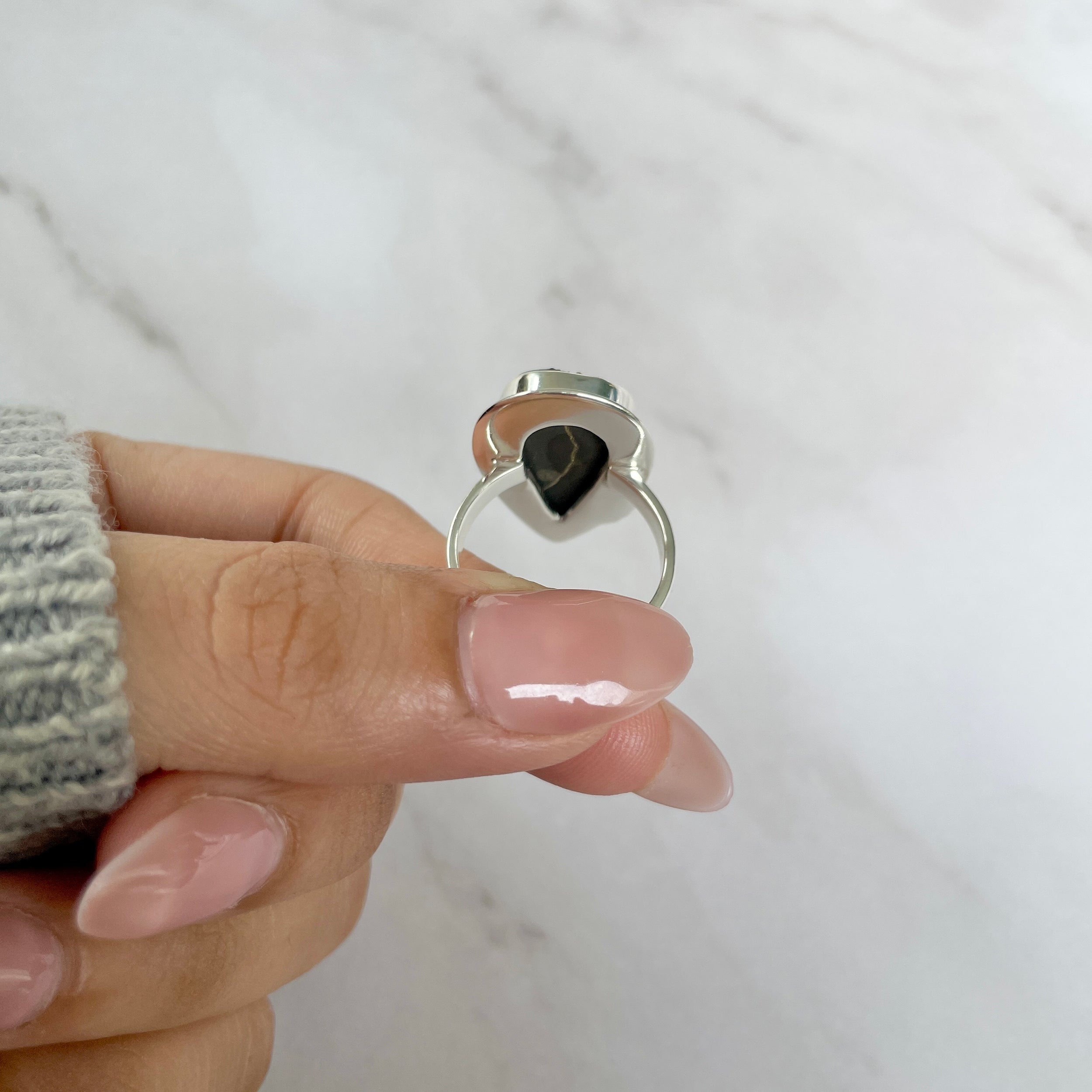 Spectropyrite Druzy Adjustable Ring-(SPD-R-60.)