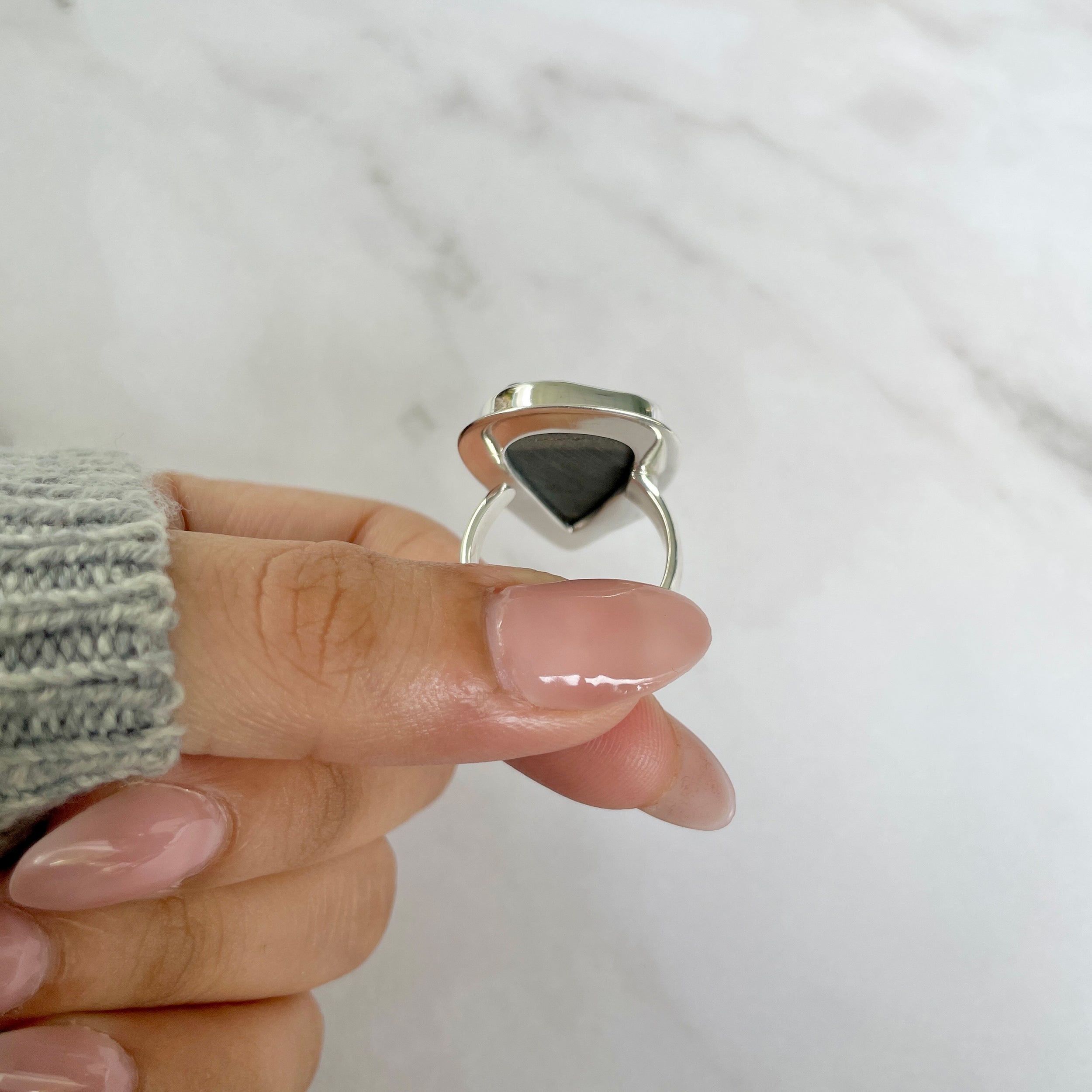 Spectropyrite Druzy Adjustable Ring-(SPD-R-61.)