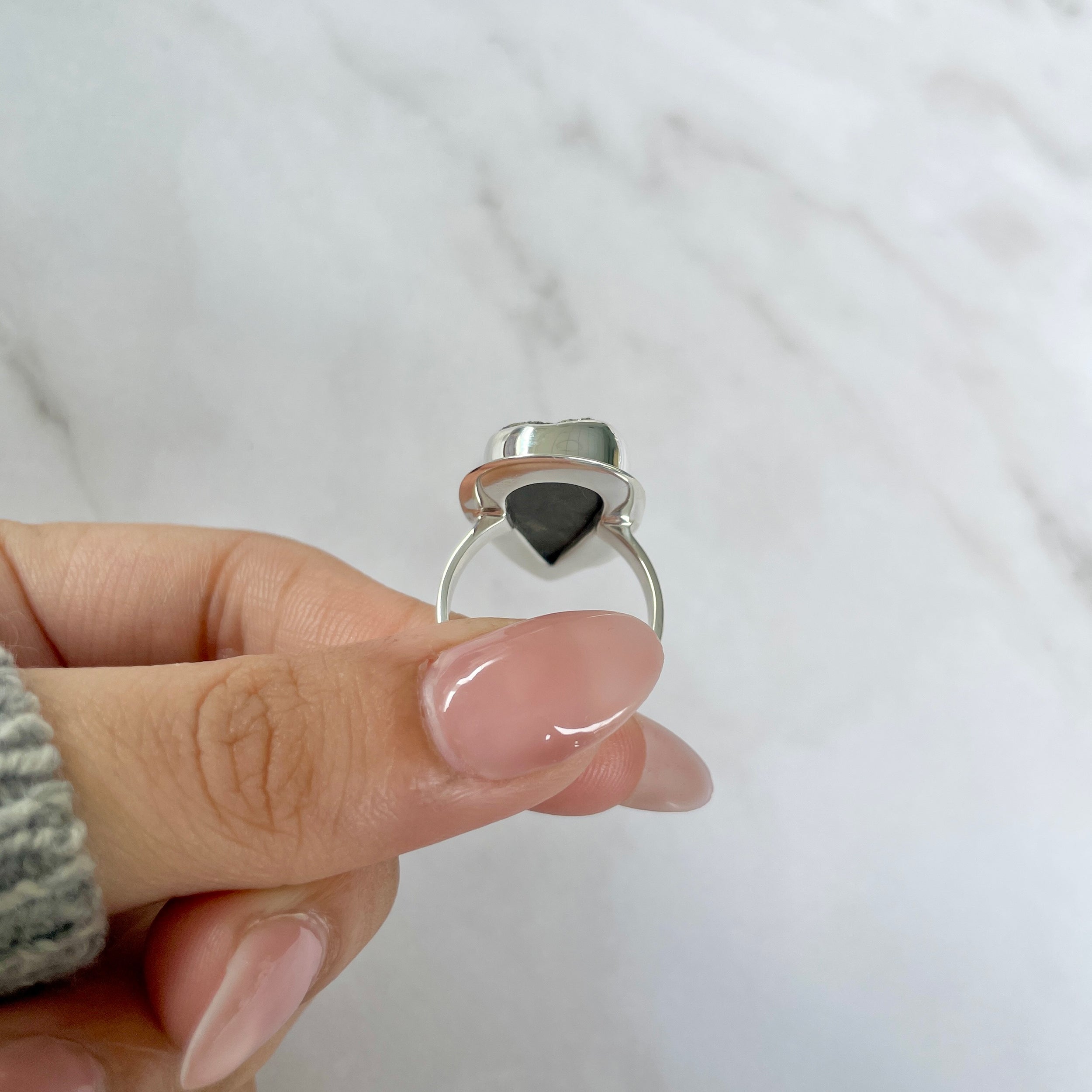 Spectropyrite Druzy Adjustable Ring-(SPD-R-62.)