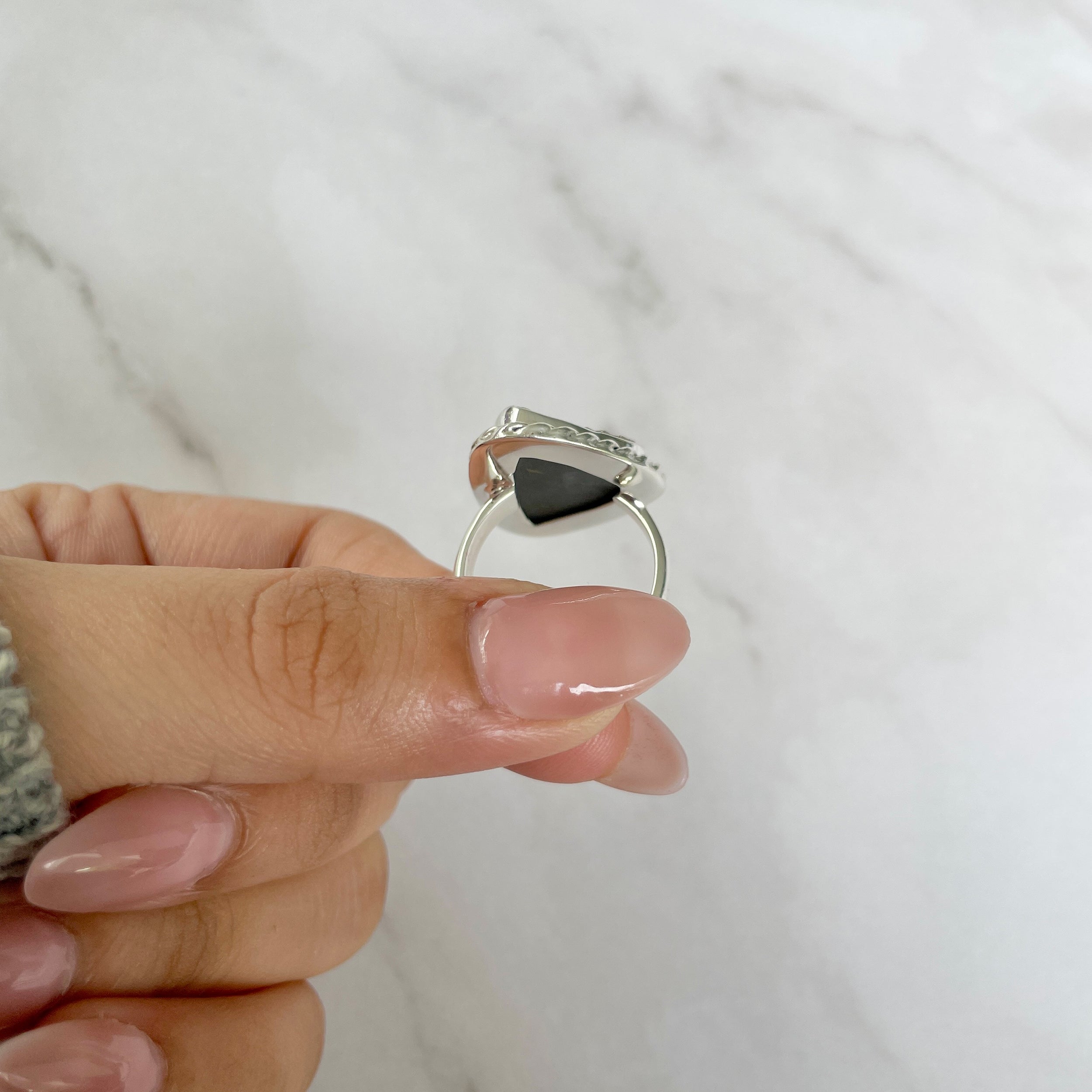Spectropyrite Druzy Adjustable Ring-(SPD-R-63.)
