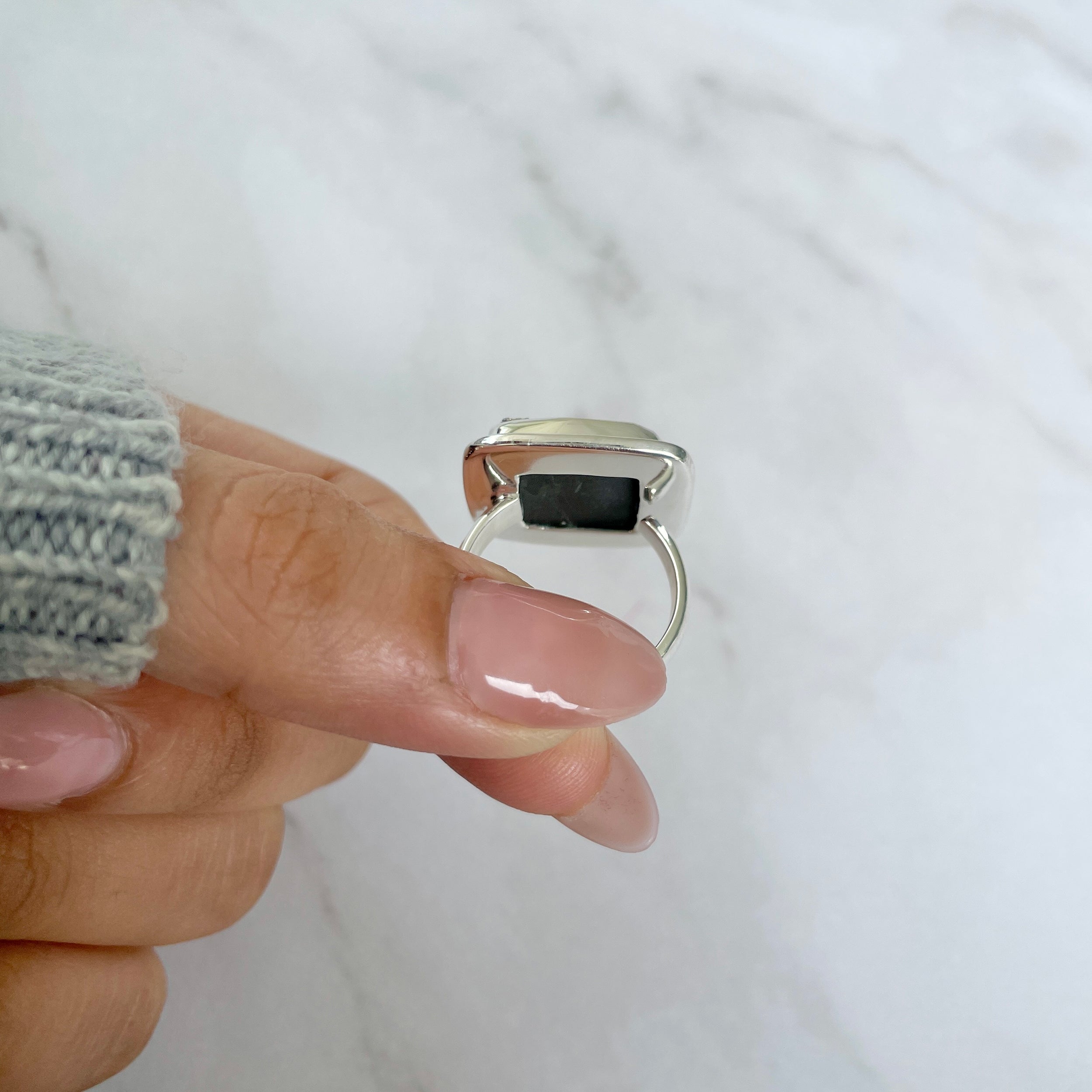 Spectropyrite Druzy Adjustable Ring-(SPD-R-64.)