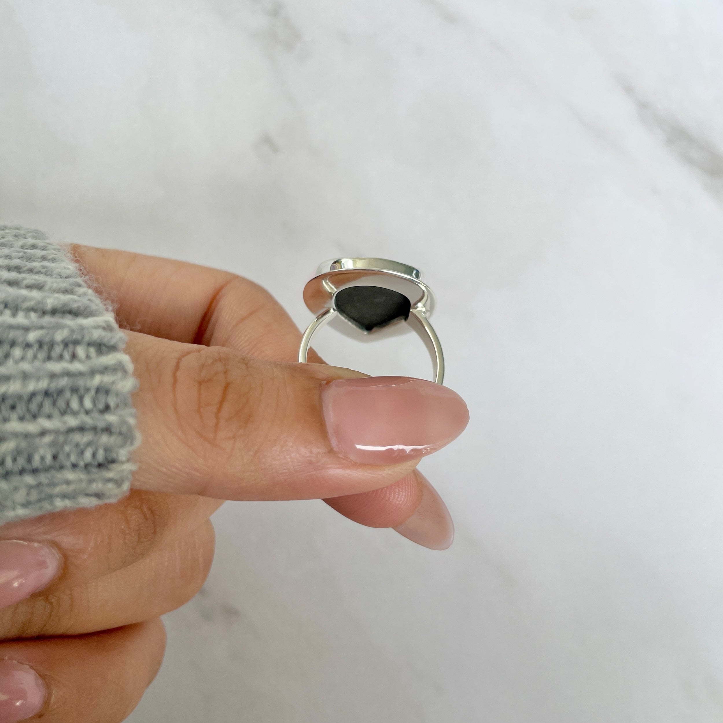 Spectropyrite Druzy Adjustable Ring-(SPD-R-74.)