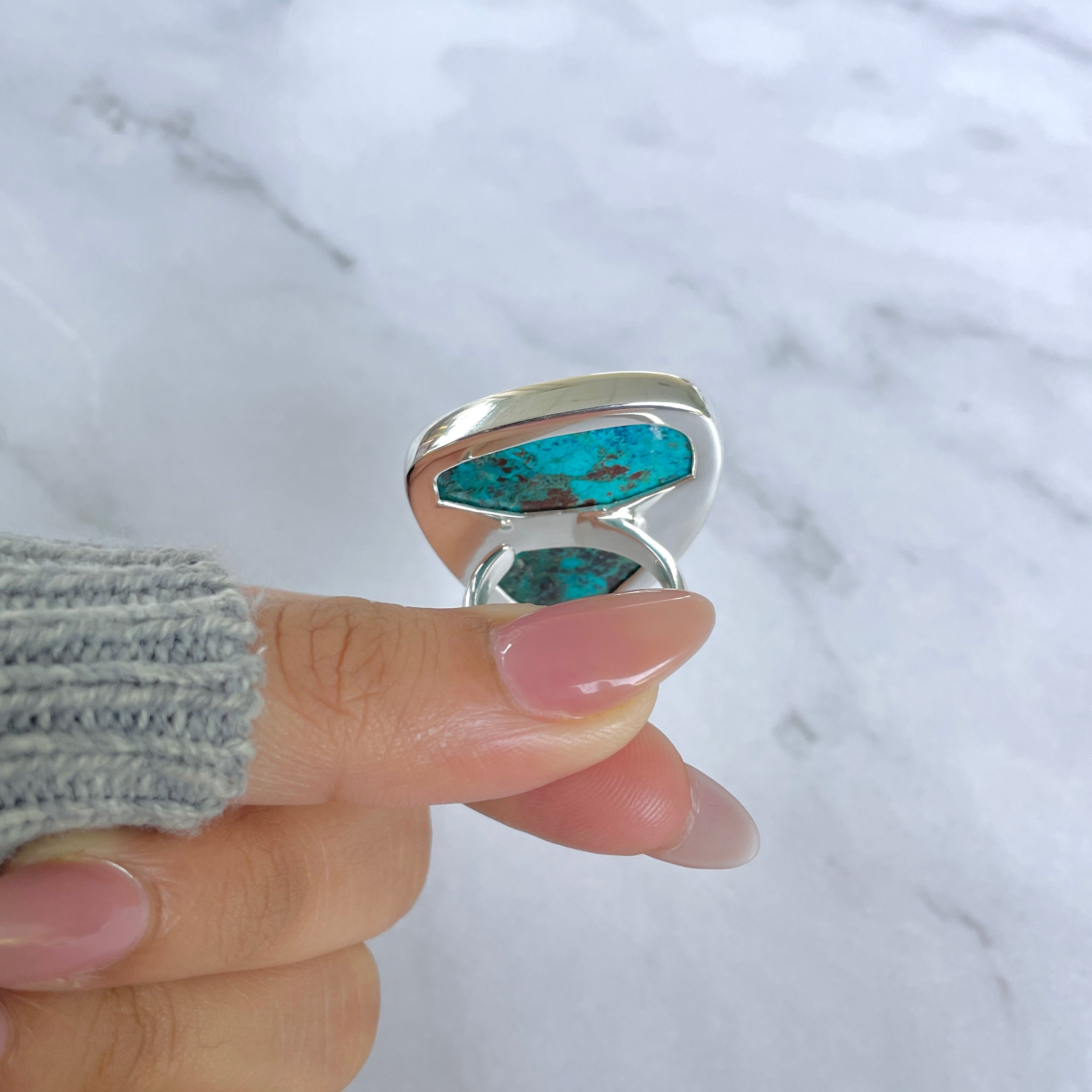 Shattuckite Adjustable Ring-(STK-R-56.)