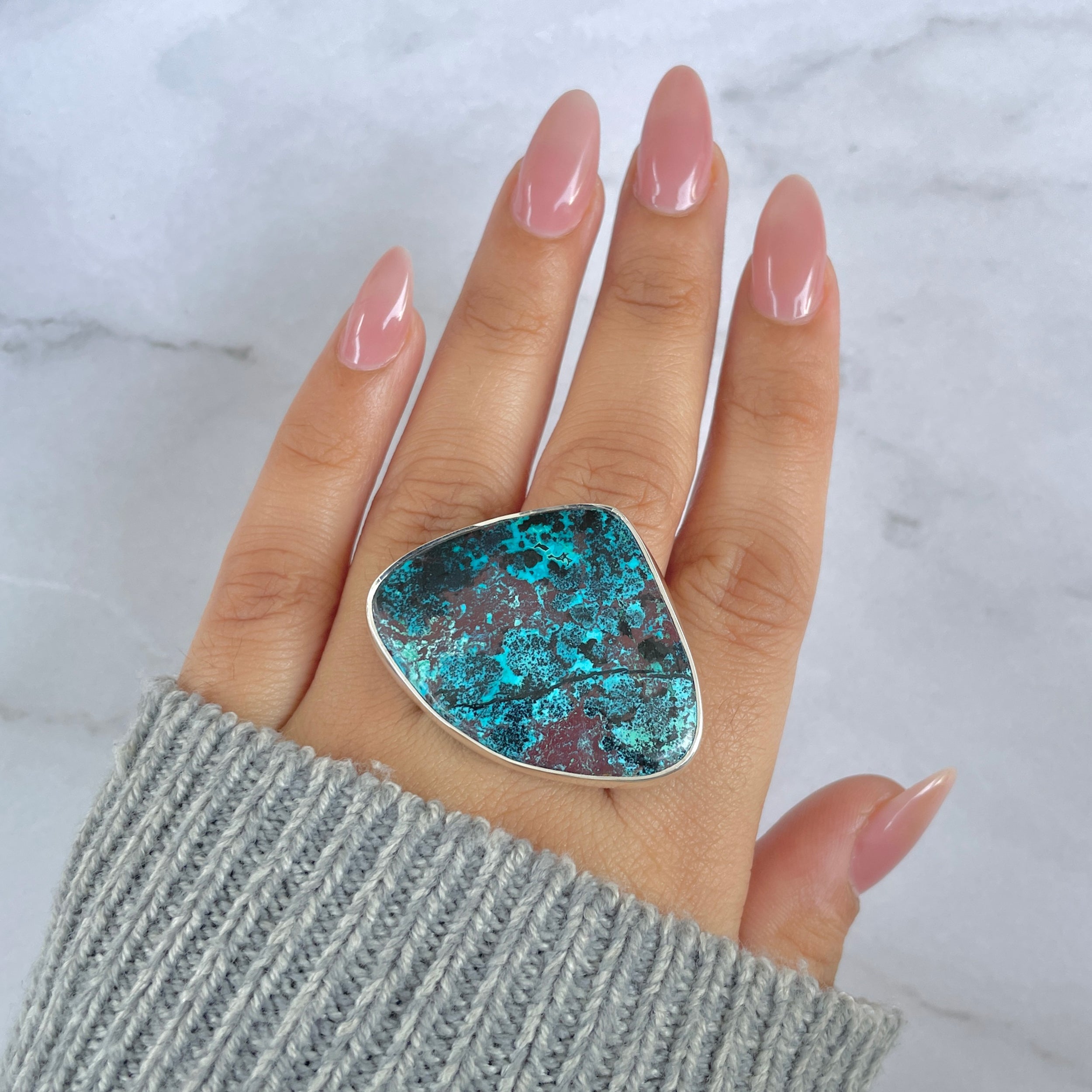 Shattuckite Adjustable Ring-(STK-R-58.)