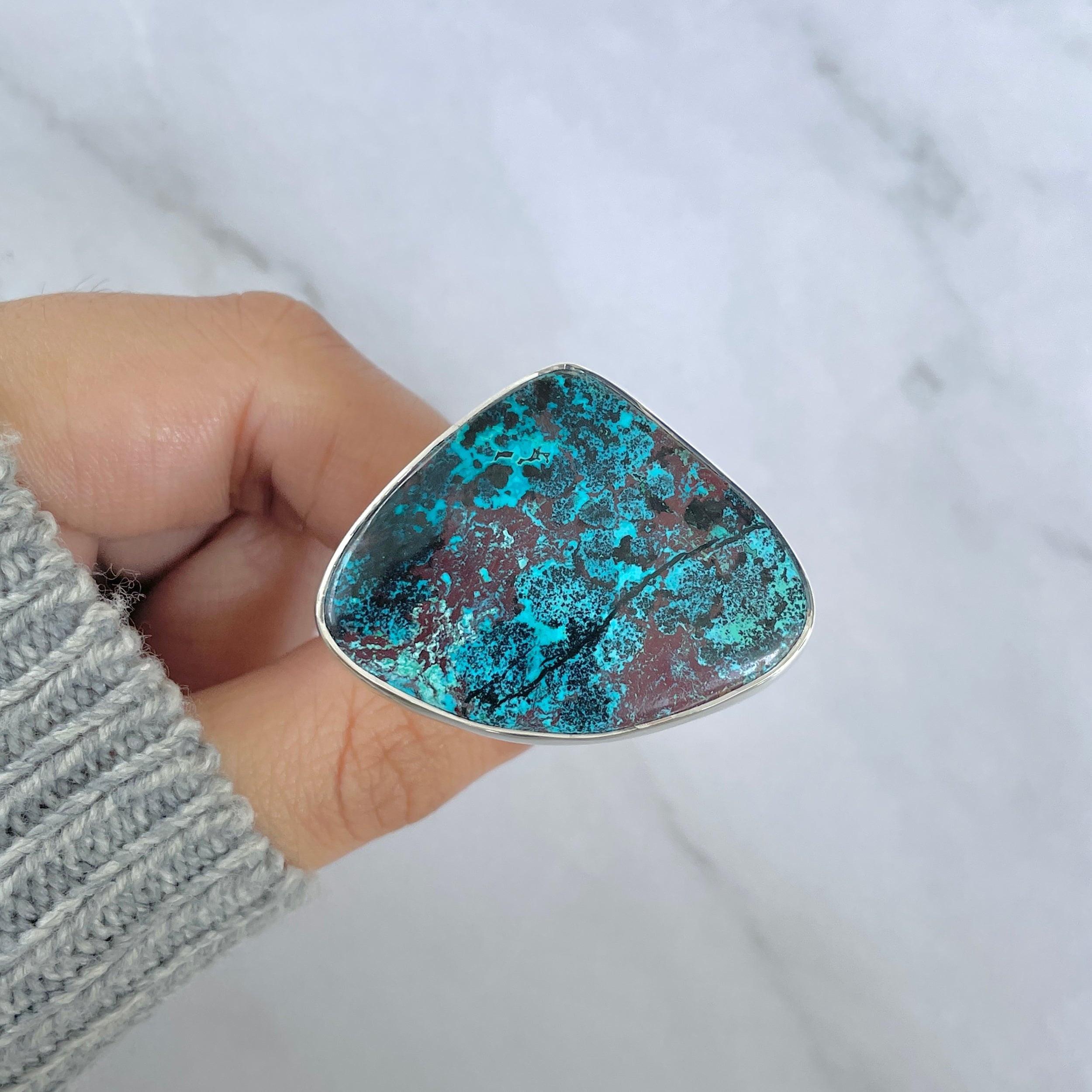 Shattuckite Adjustable Ring-(STK-R-58.)