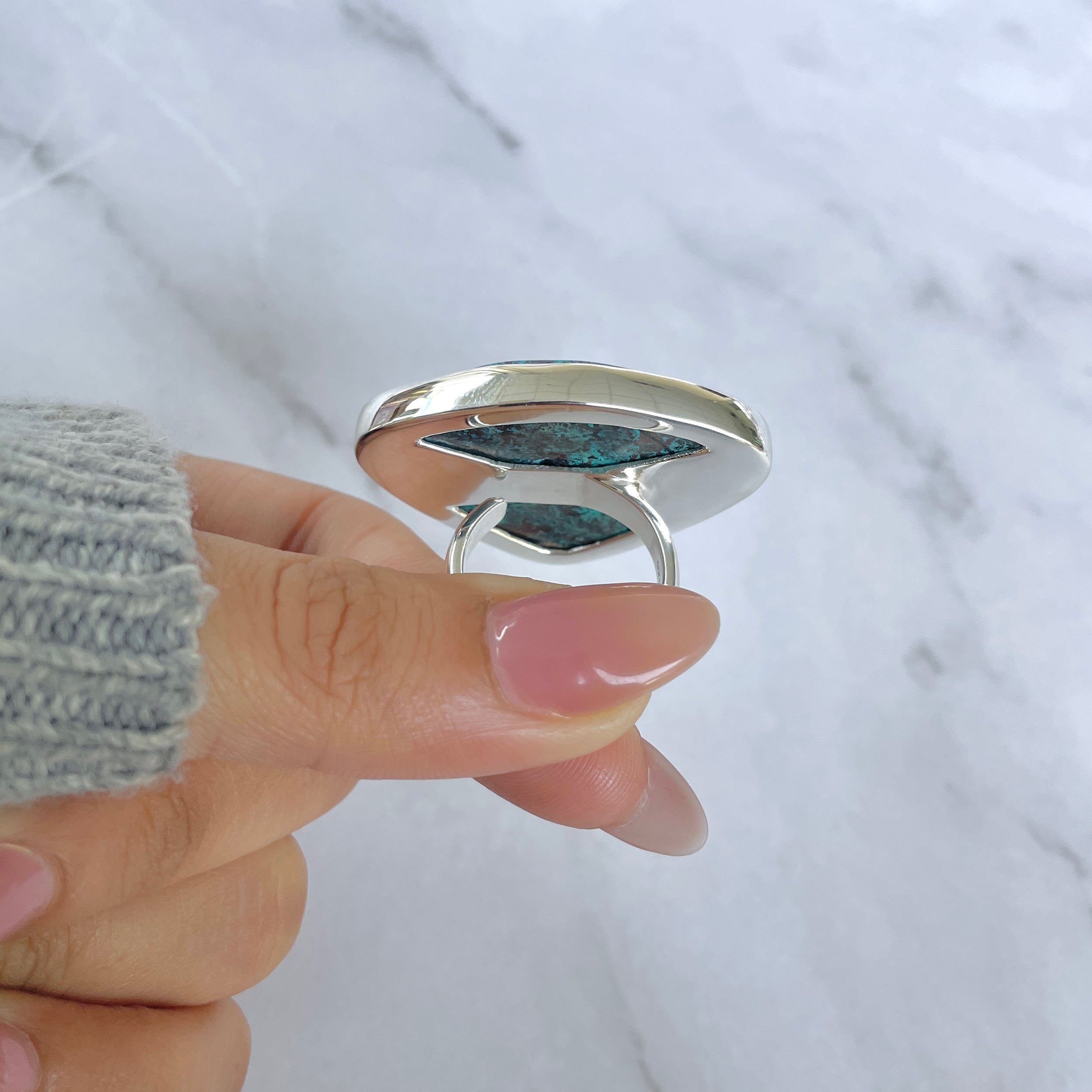 Shattuckite Adjustable Ring-(STK-R-58.)