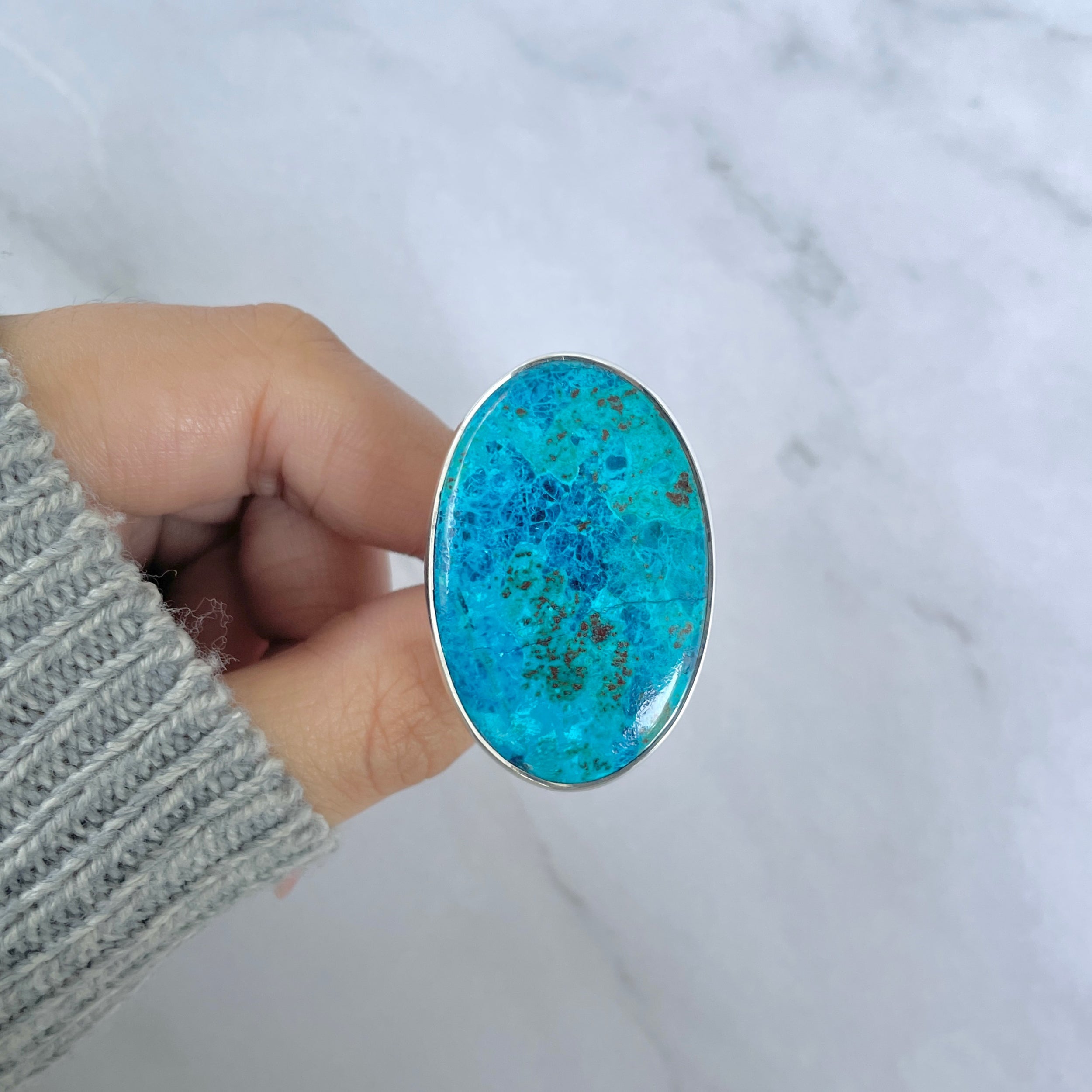 Shattuckite Adjustable Ring-(STK-R-59.)