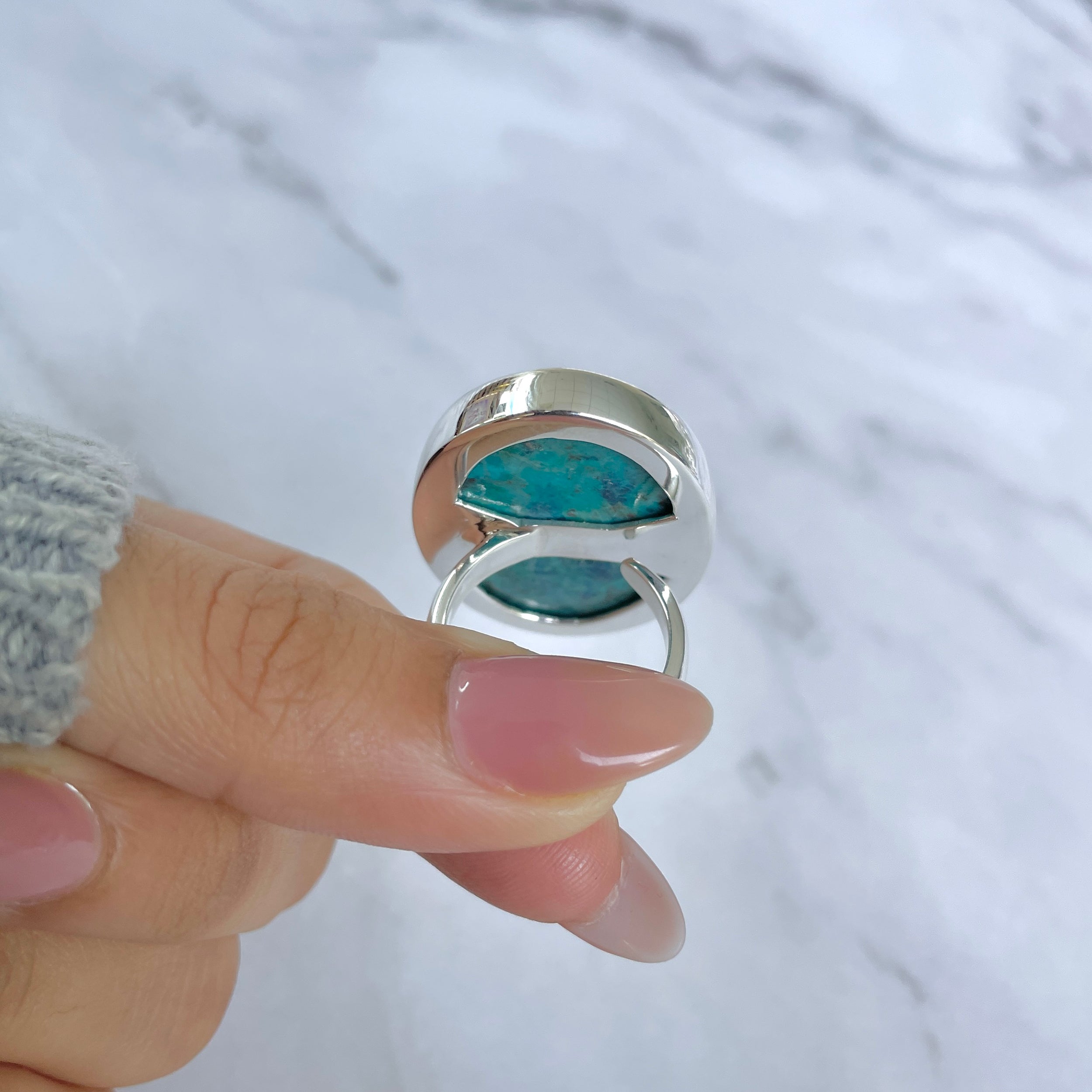 Shattuckite Adjustable Ring-(STK-R-59.)