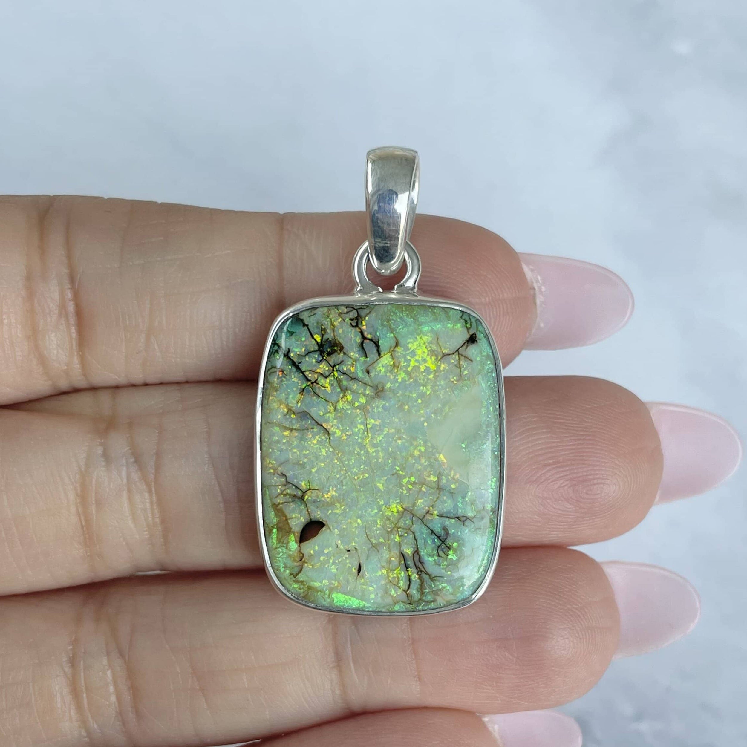 Sterling Opal Pendant-(STO-P-10.)