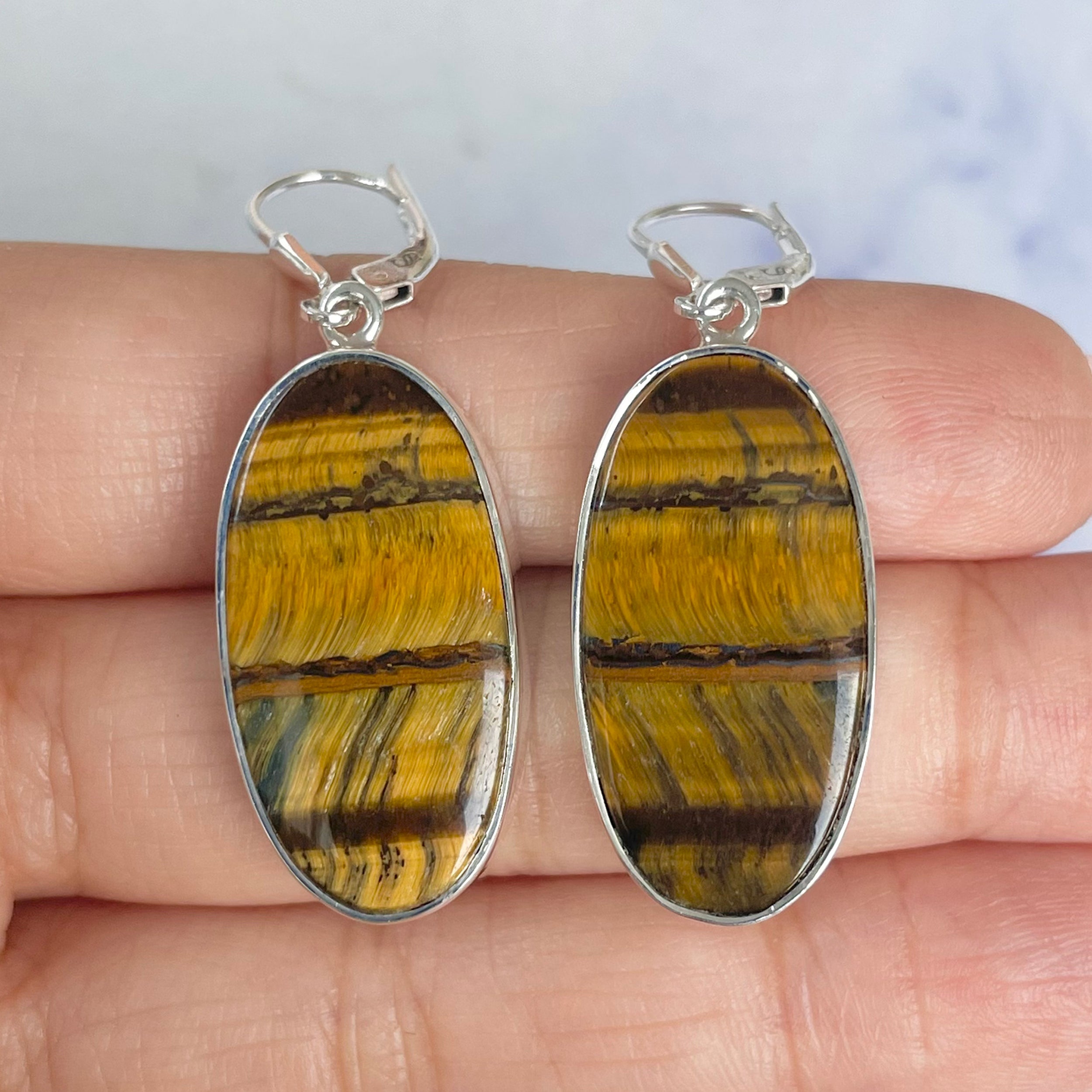 Tiger Eye Earring-(TGE-E-4.)