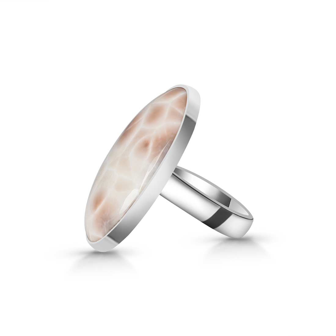 Natural Pink Natrolite / Thomsonite  Adjustable Ring-(THS-R-11.)