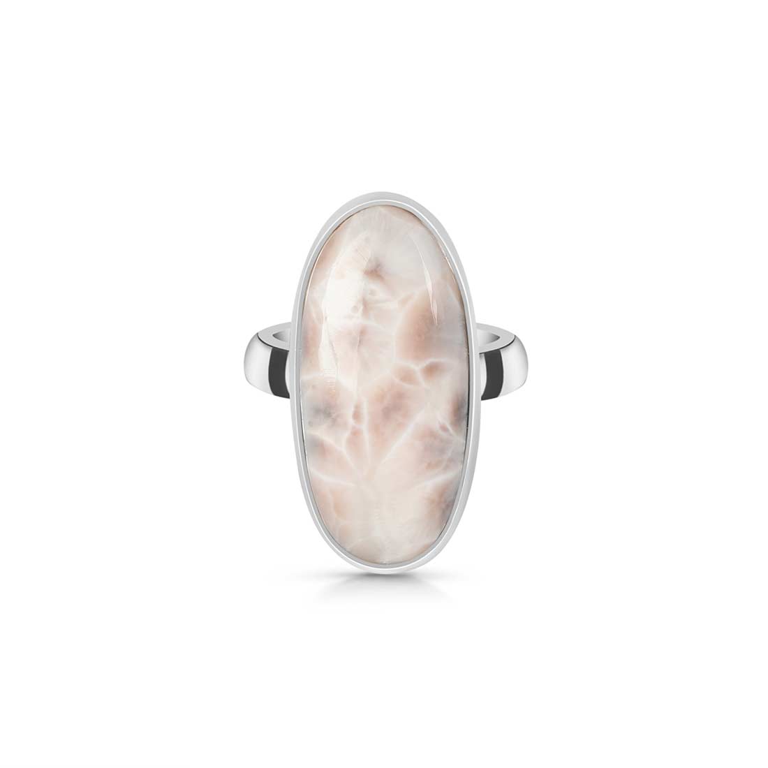 Natural Pink Natrolite / Thomsonite  Adjustable Ring-(THS-R-12.)