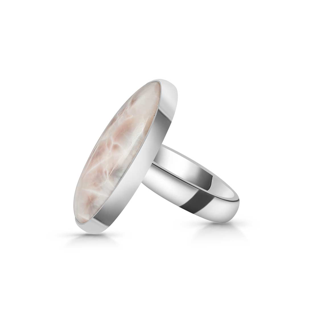 Natural Pink Natrolite / Thomsonite  Adjustable Ring-(THS-R-12.)