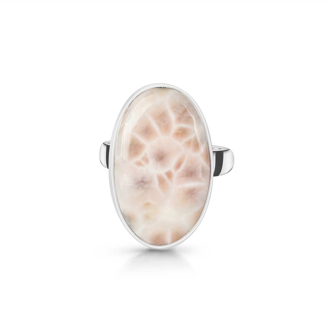 Natural Pink Natrolite / Thomsonite  Adjustable Ring-(THS-R-14.)