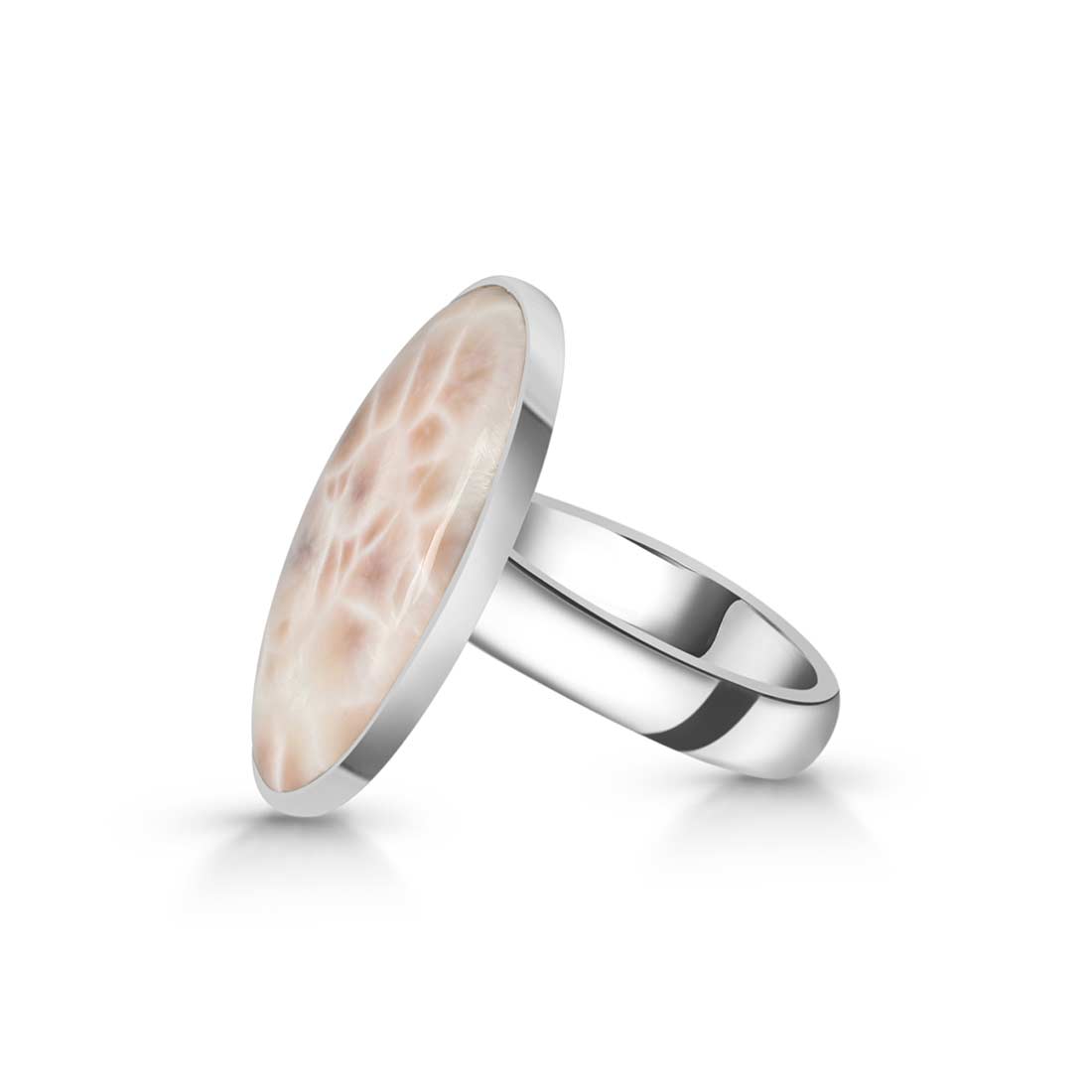 Natural Pink Natrolite / Thomsonite  Adjustable Ring-(THS-R-14.)
