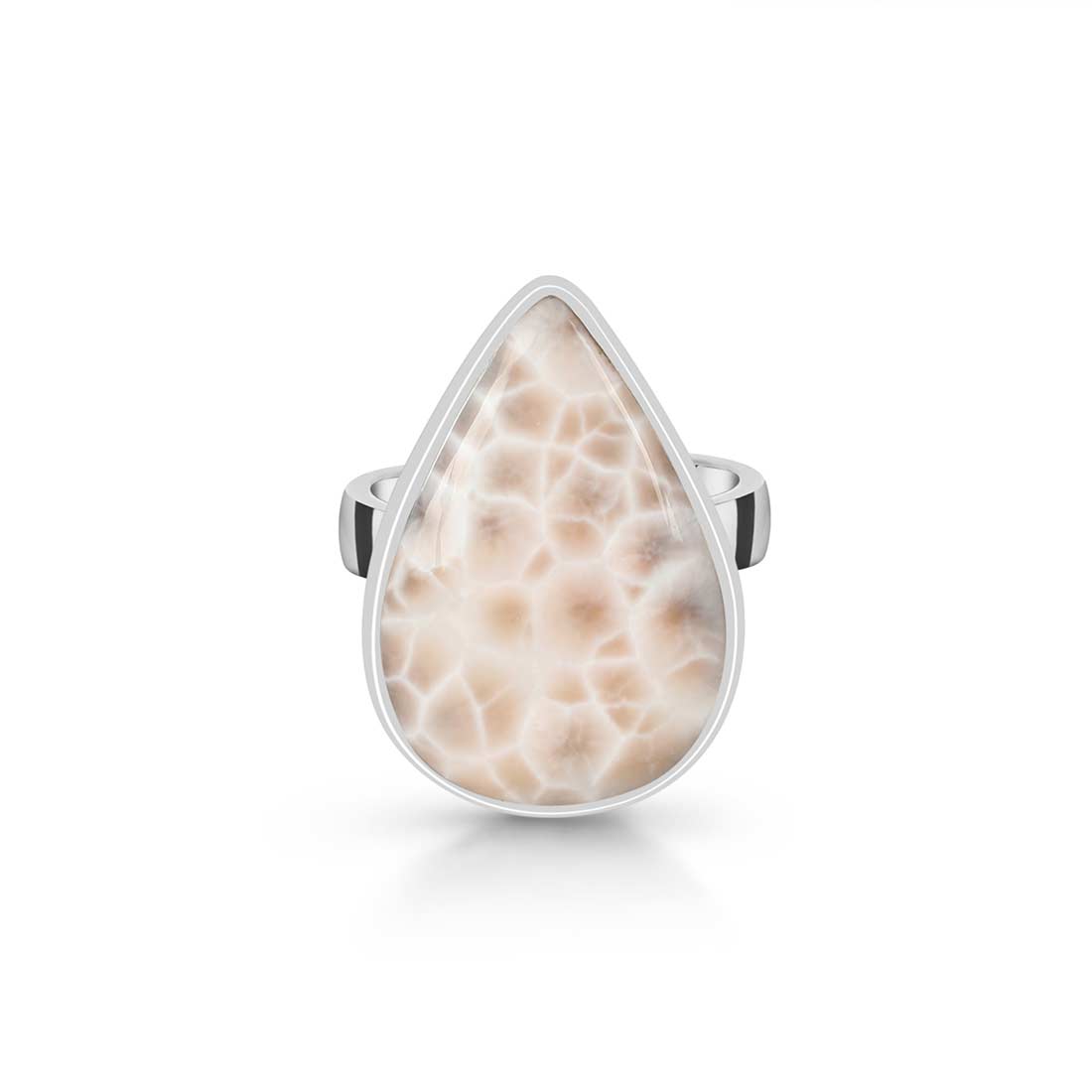 Natural Pink Natrolite / Thomsonite  Adjustable Ring-(THS-R-16.)