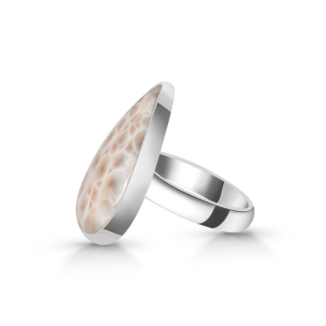 Natural Pink Natrolite / Thomsonite  Adjustable Ring-(THS-R-16.)