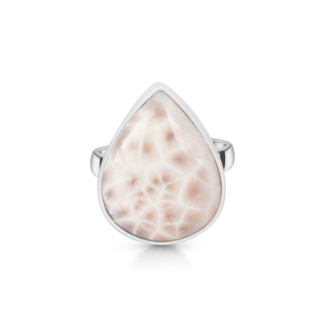 Natural Pink Natrolite / Thomsonite  Adjustable Ring-(THS-R-2.)