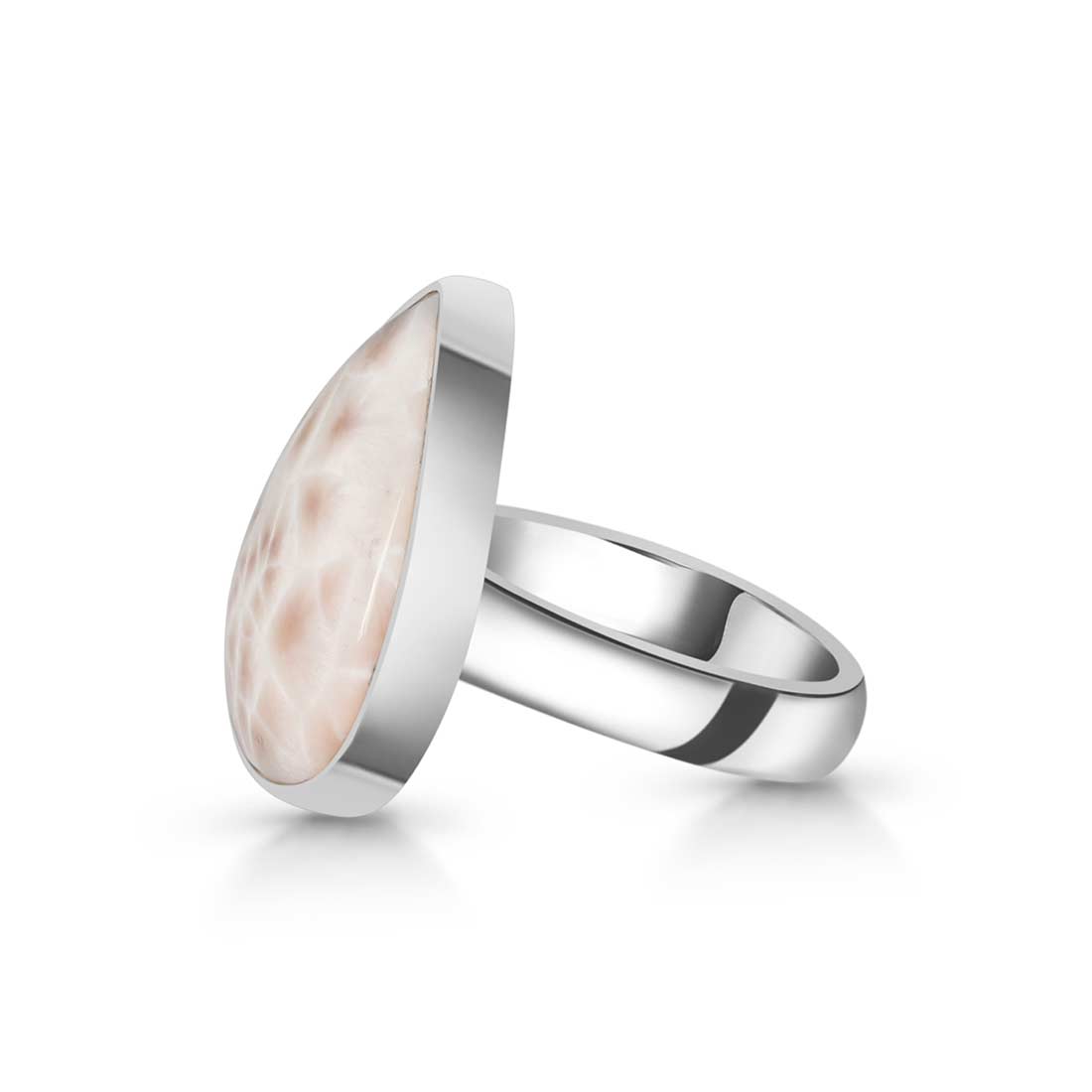 Natural Pink Natrolite / Thomsonite  Adjustable Ring-(THS-R-2.)