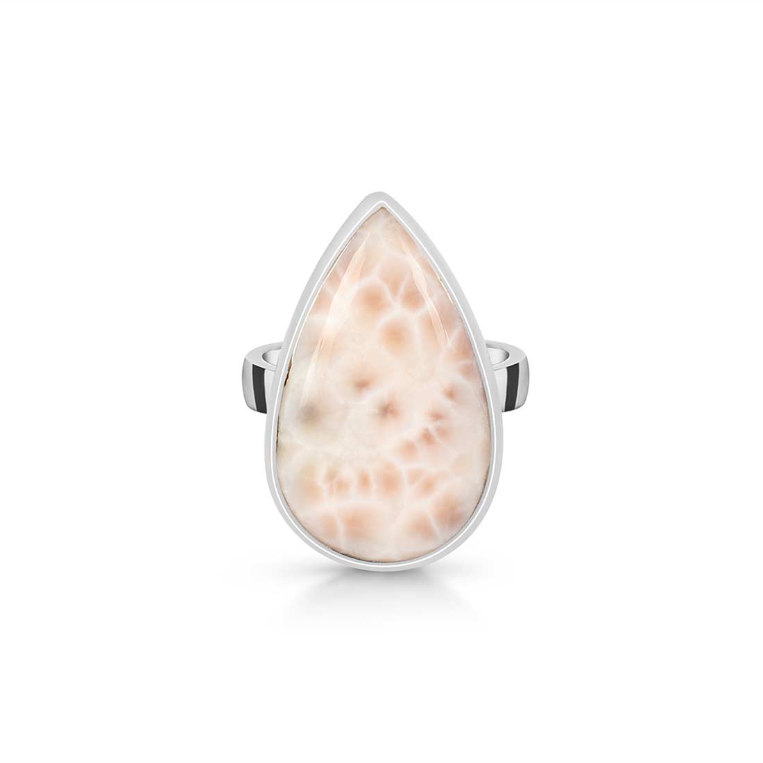 Natural Pink Natrolite / Thomsonite  Adjustable Ring-(THS-R-21.)