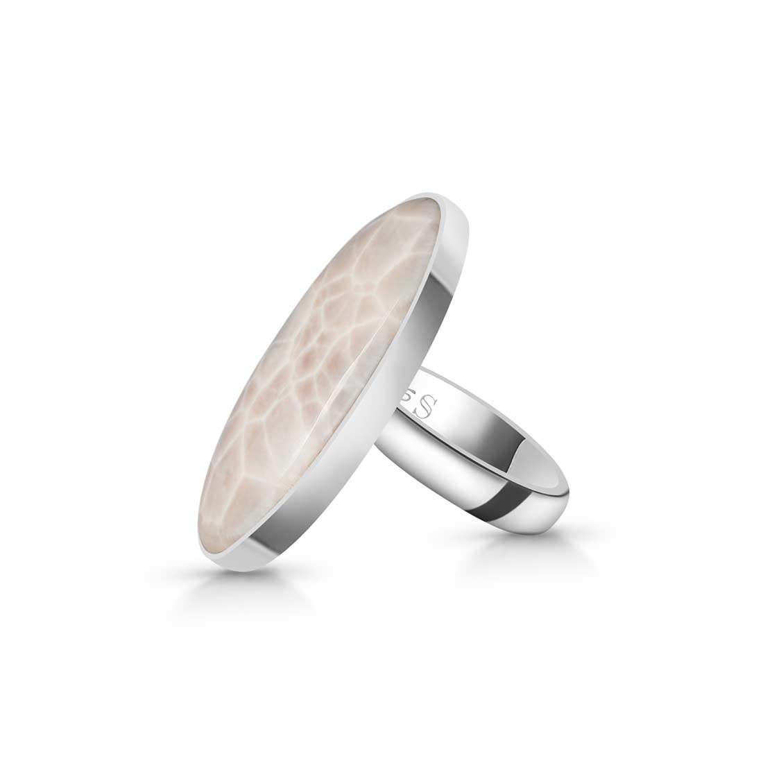 Natural Pink Natrolite / Thomsonite  Adjustable Ring-(THS-R-25.)