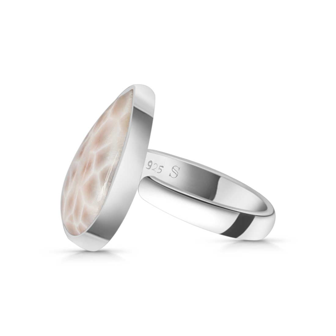 Natural Pink Natrolite / Thomsonite  Adjustable Ring-(THS-R-26.)