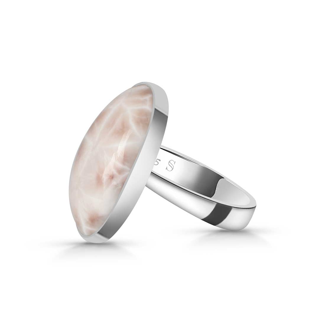 Natural Pink Natrolite / Thomsonite  Adjustable Ring-(THS-R-28.)