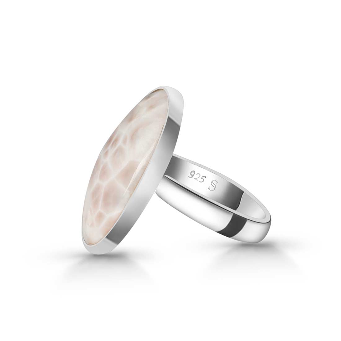 Natural Pink Natrolite / Thomsonite  Adjustable Ring-(THS-R-29.)