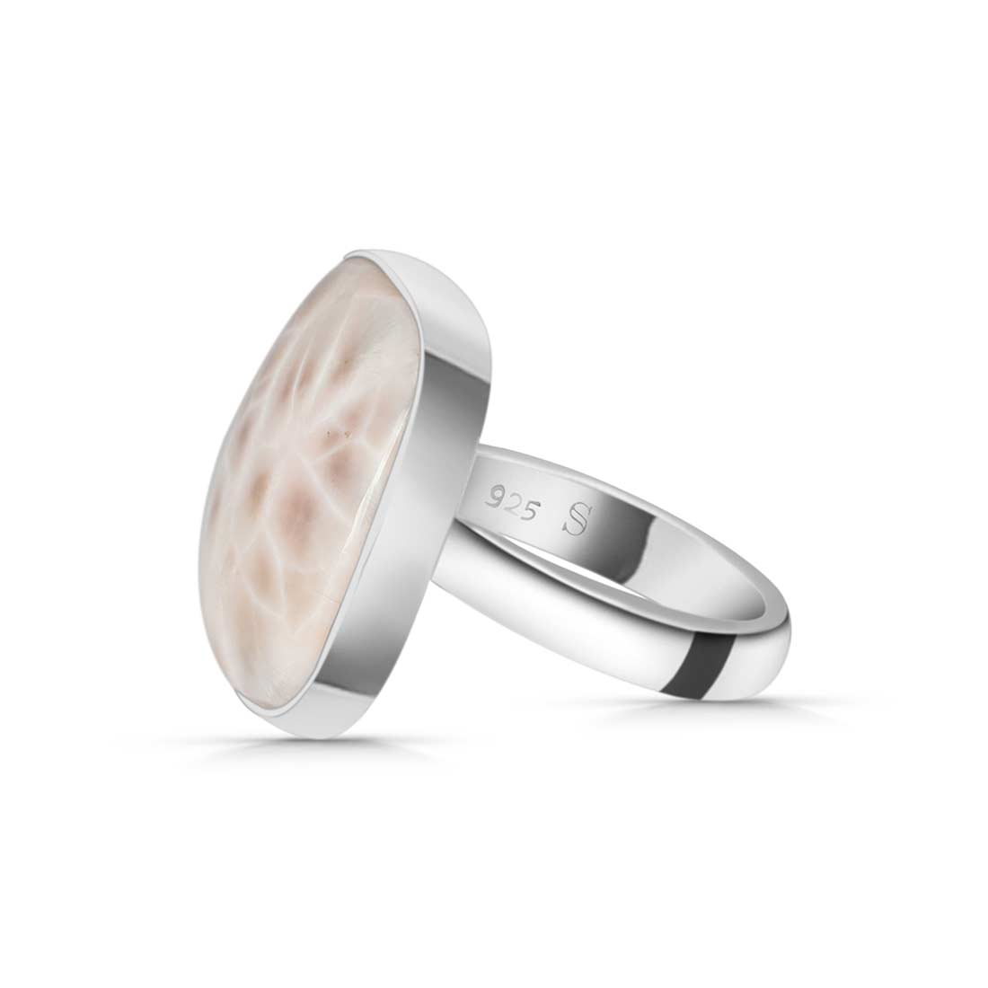 Natural Pink Natrolite / Thomsonite  Adjustable Ring-(THS-R-3.)