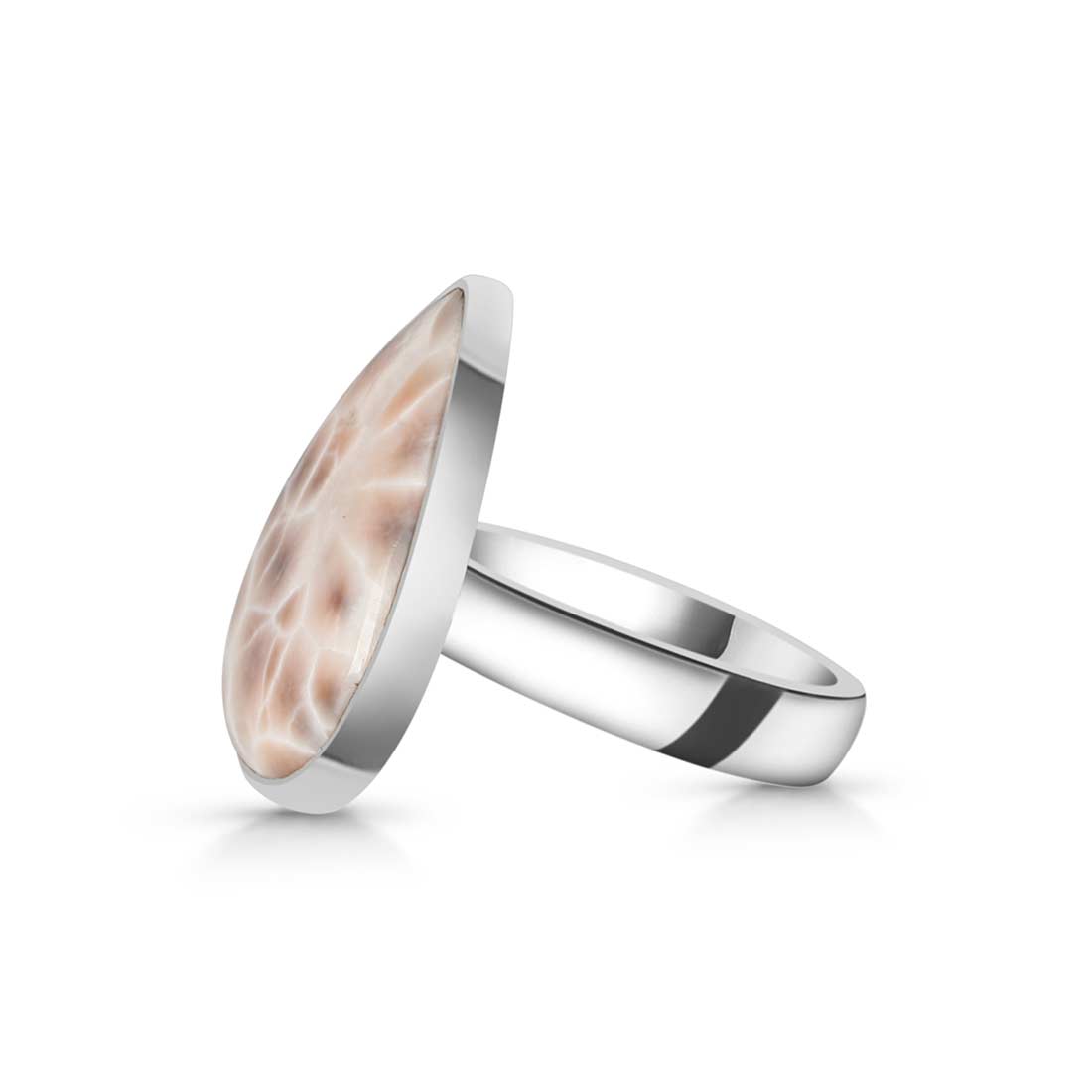 Natural Pink Natrolite / Thomsonite  Adjustable Ring-(THS-R-30.)