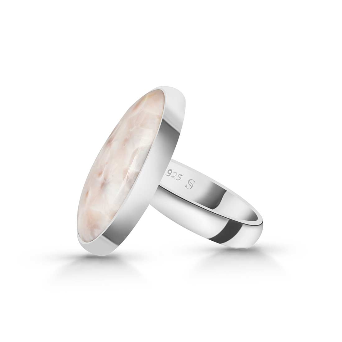 Natural Pink Natrolite / Thomsonite  Adjustable Ring-(THS-R-32.)