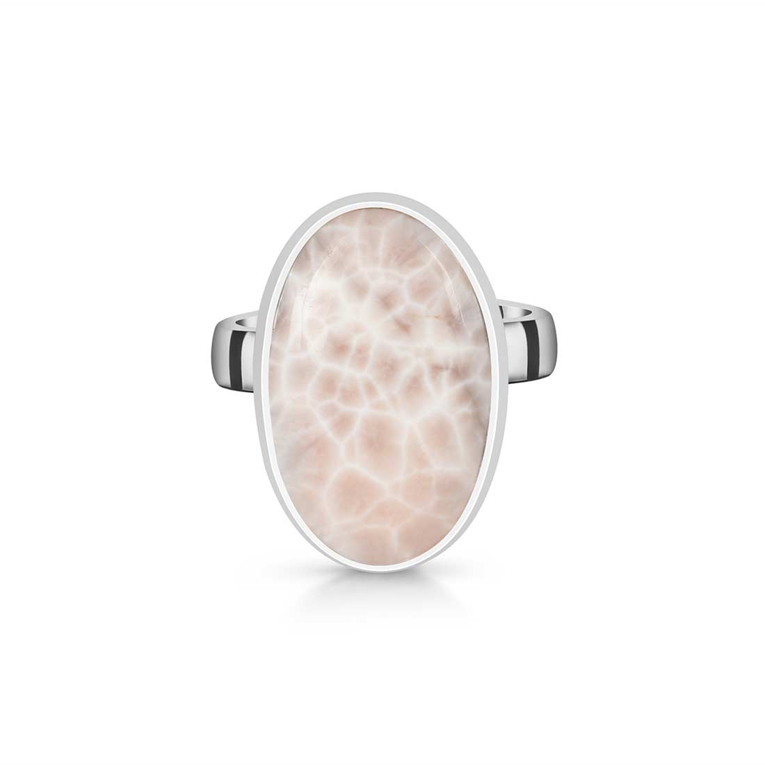 Natural Pink Natrolite / Thomsonite  Adjustable Ring-(THS-R-33.)