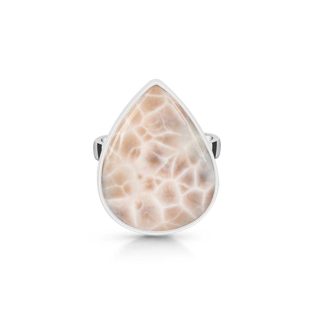 Natural Pink Natrolite / Thomsonite  Adjustable Ring-(THS-R-4.)