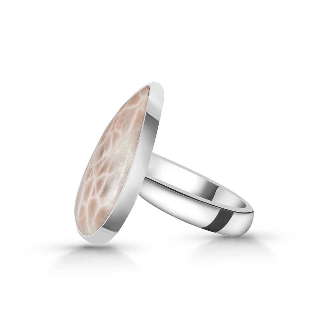 Natural Pink Natrolite / Thomsonite  Adjustable Ring-(THS-R-4.)