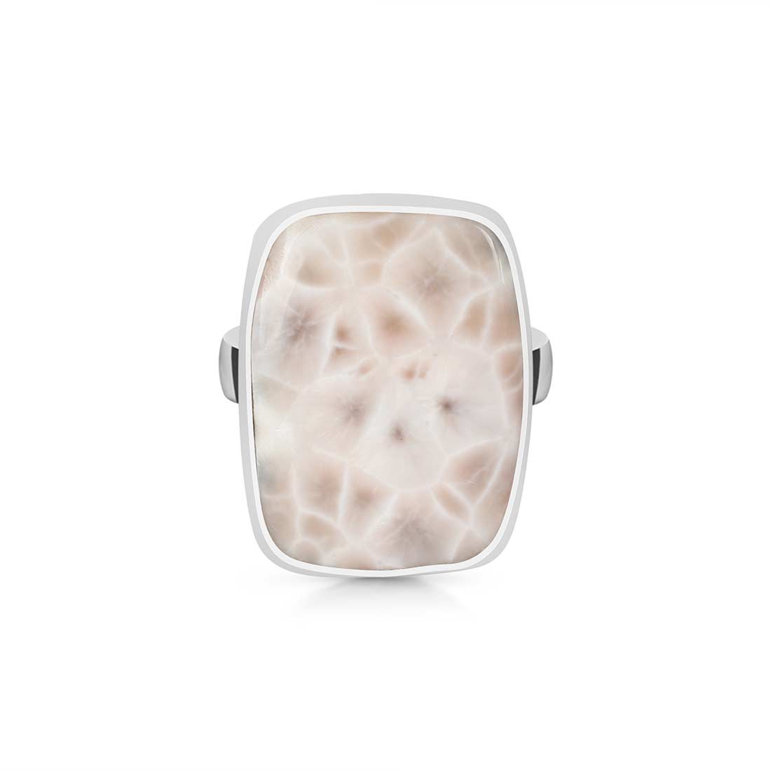Natural Pink Natrolite / Thomsonite  Adjustable Ring-(THS-R-40.)