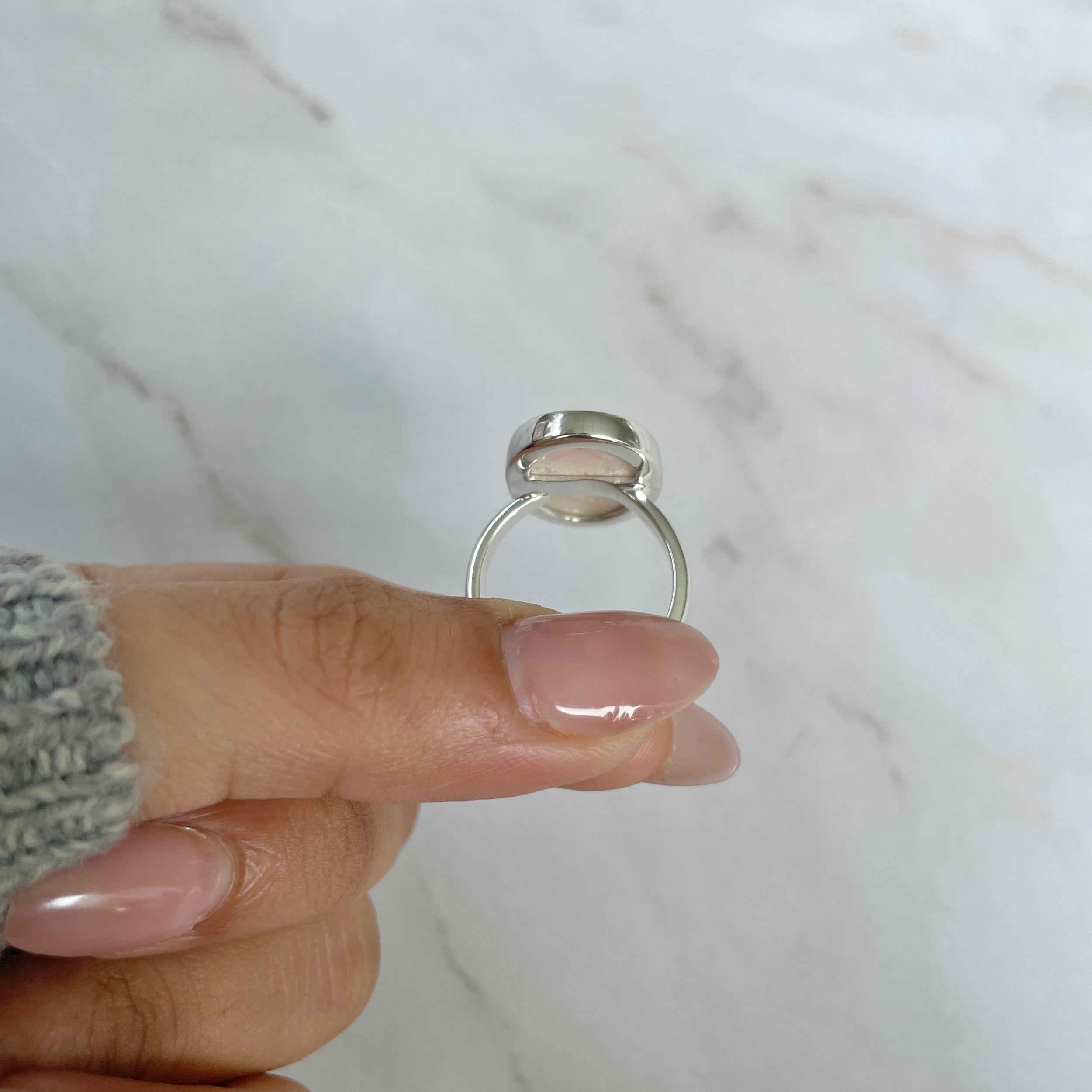 Natural Pink Natrolite / Thomsonite Ring-(THS-R-45.)