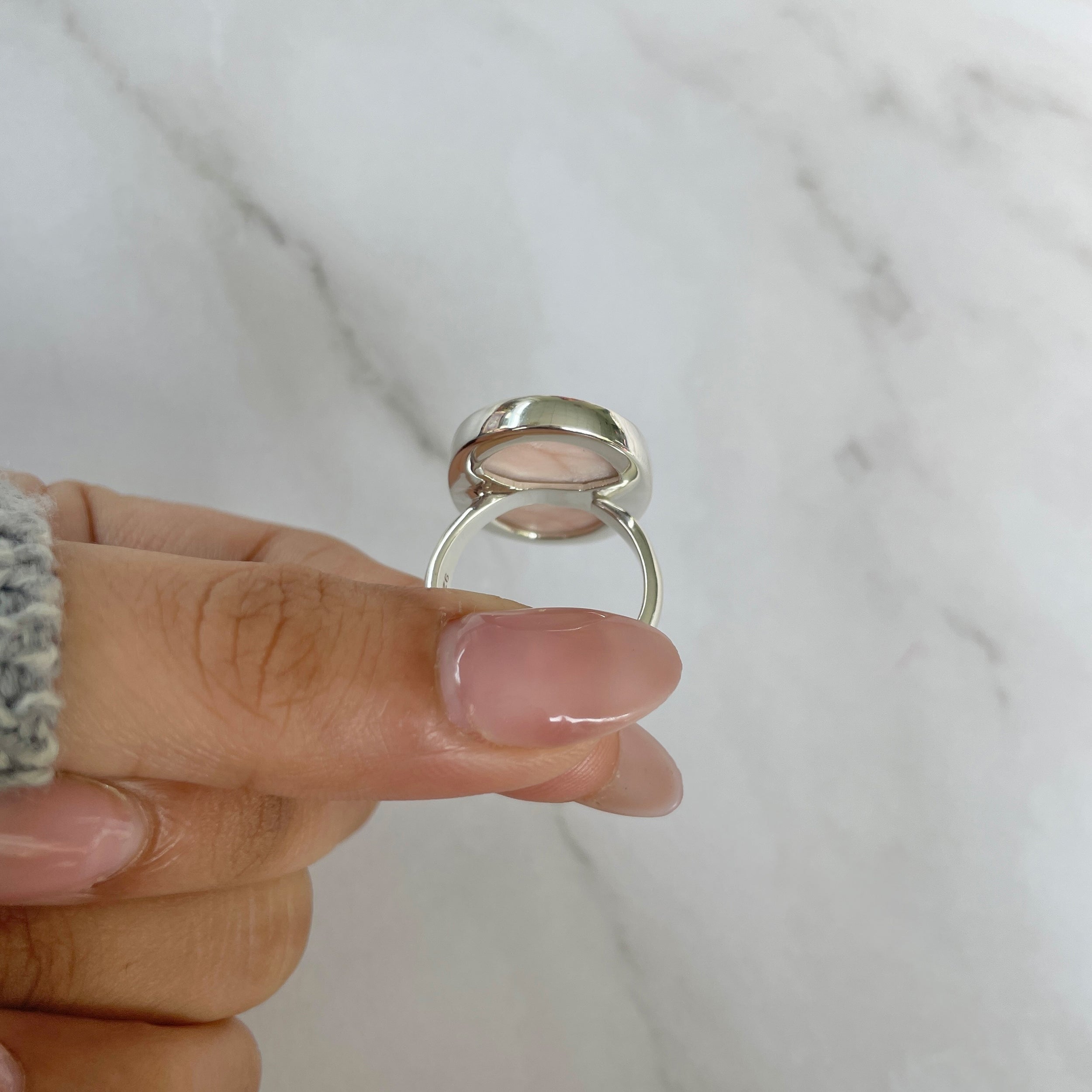 Natural Pink Natrolite / Thomsonite Ring-(THS-R-49.)