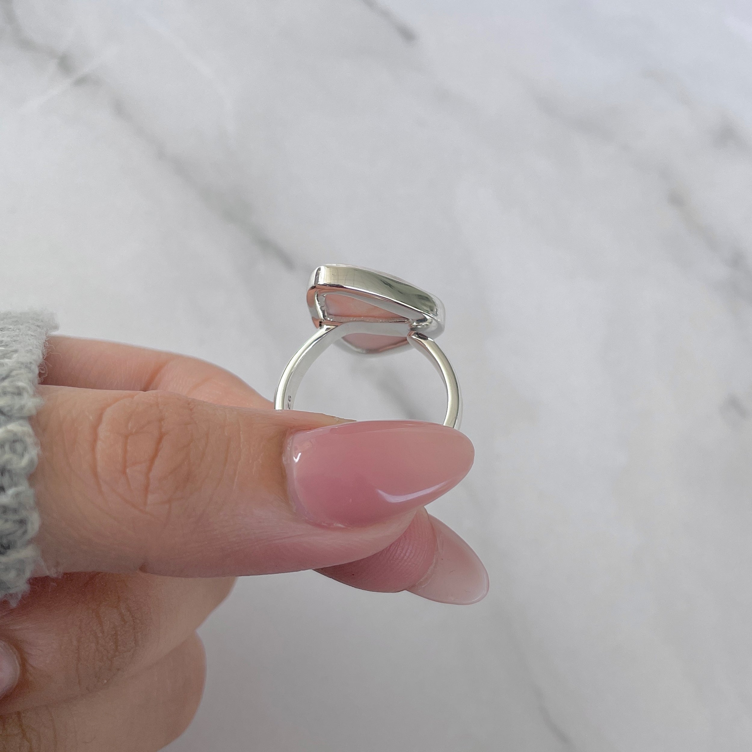 Natural Pink Natrolite / Thomsonite Adjustable Ring-(THS-R-59.)