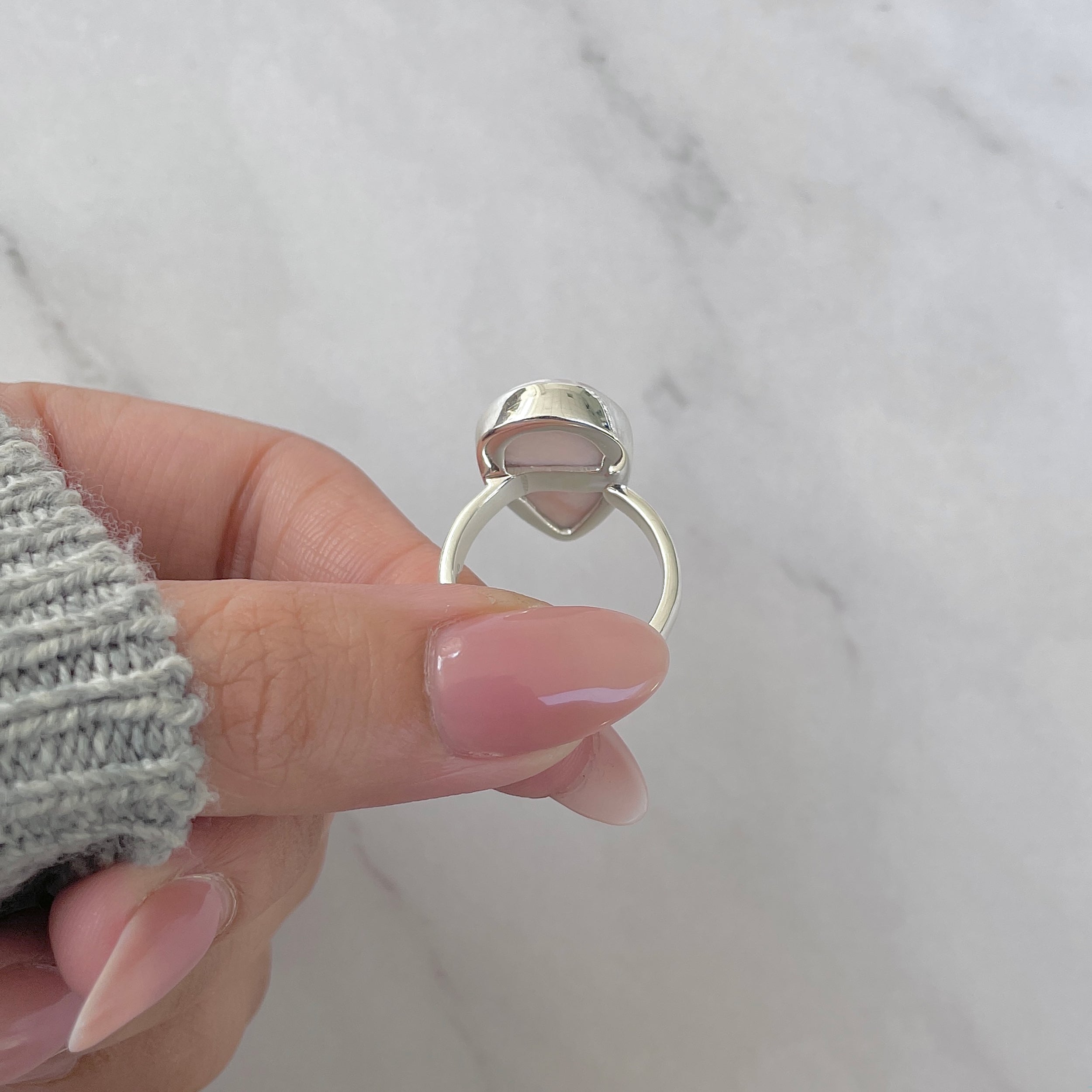 Natural Pink Natrolite / Thomsonite Adjustable Ring-(THS-R-61.)