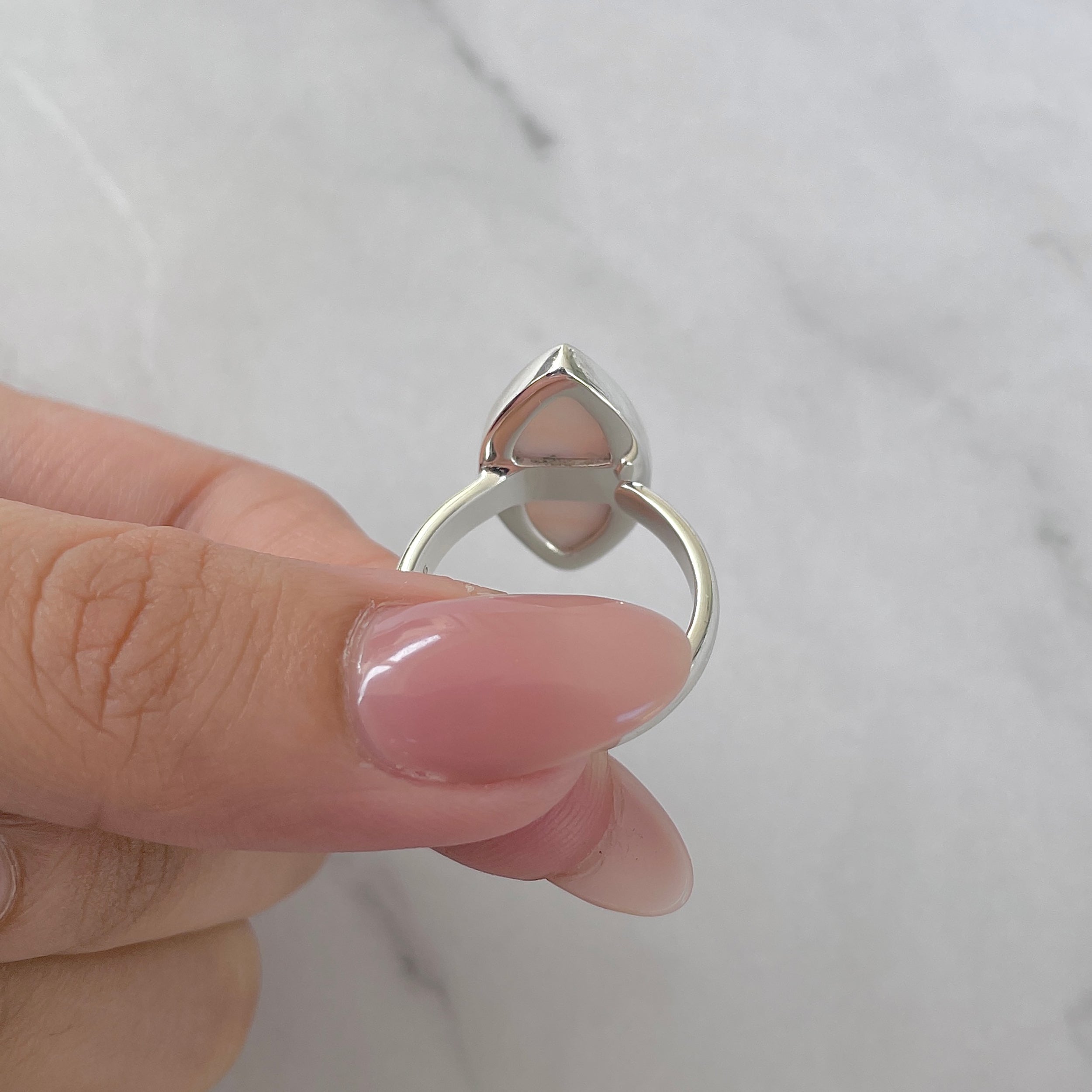 Natural Pink Natrolite / Thomsonite Adjustable Ring-(THS-R-67.)