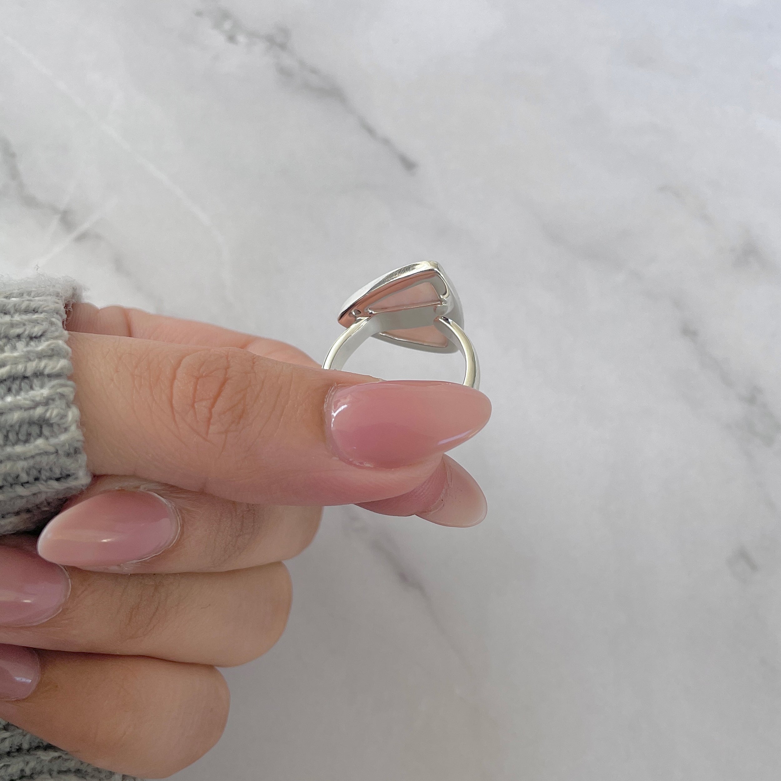 Natural Pink Natrolite / Thomsonite Adjustable Ring-(THS-R-68.)