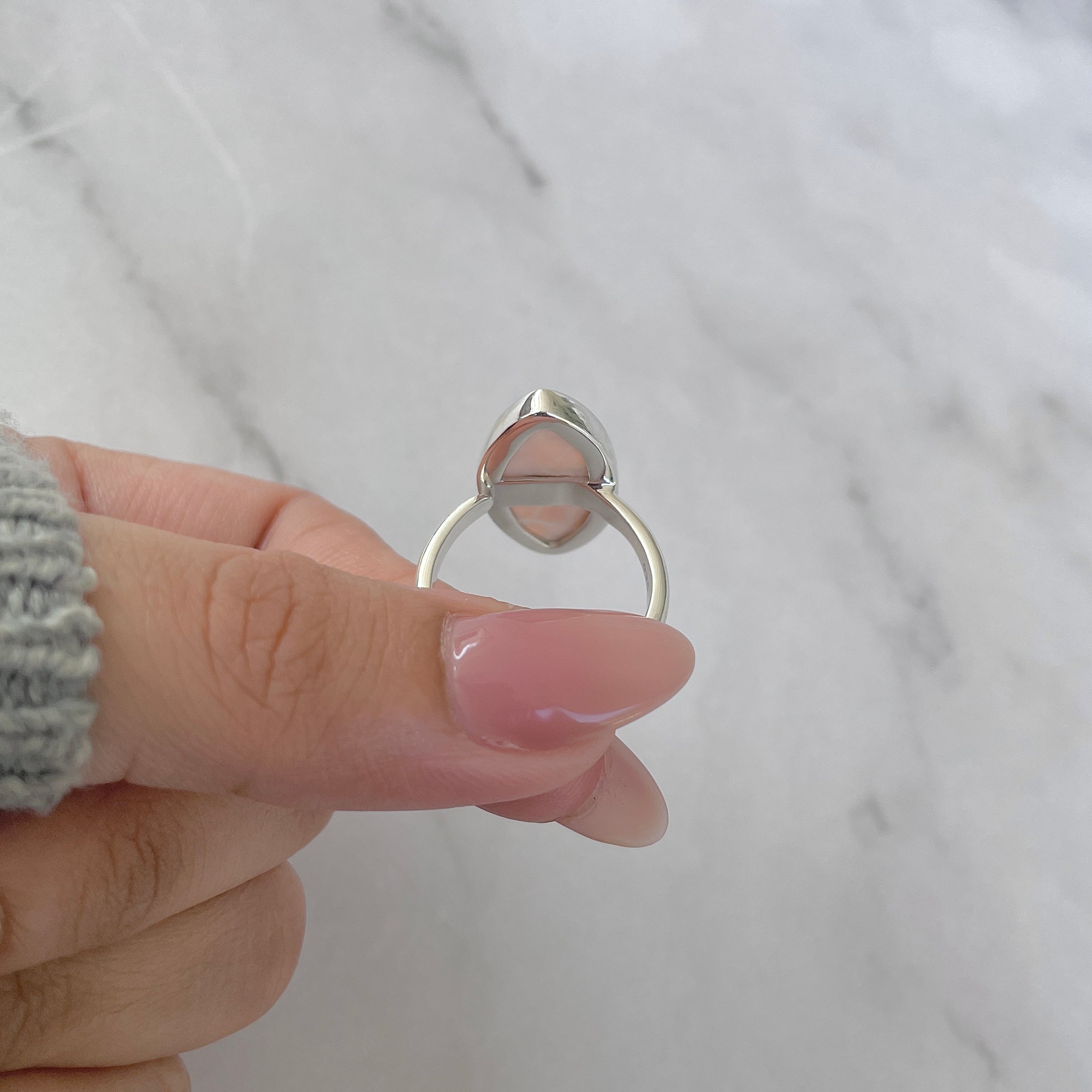 Natural Pink Natrolite / Thomsonite Adjustable Ring-(THS-R-69.)