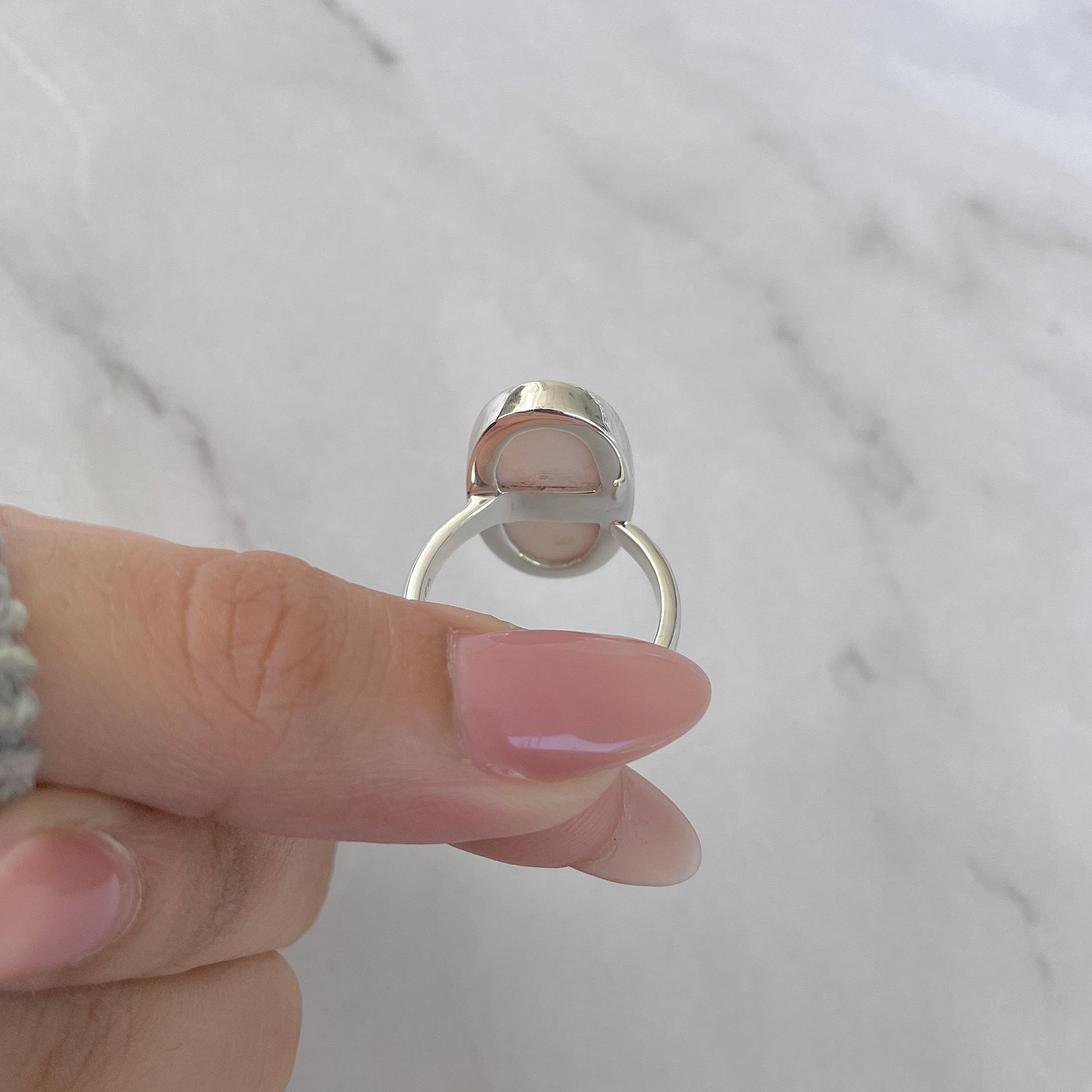 Natural Pink Natrolite / Thomsonite Adjustable Ring-(THS-R-72.)