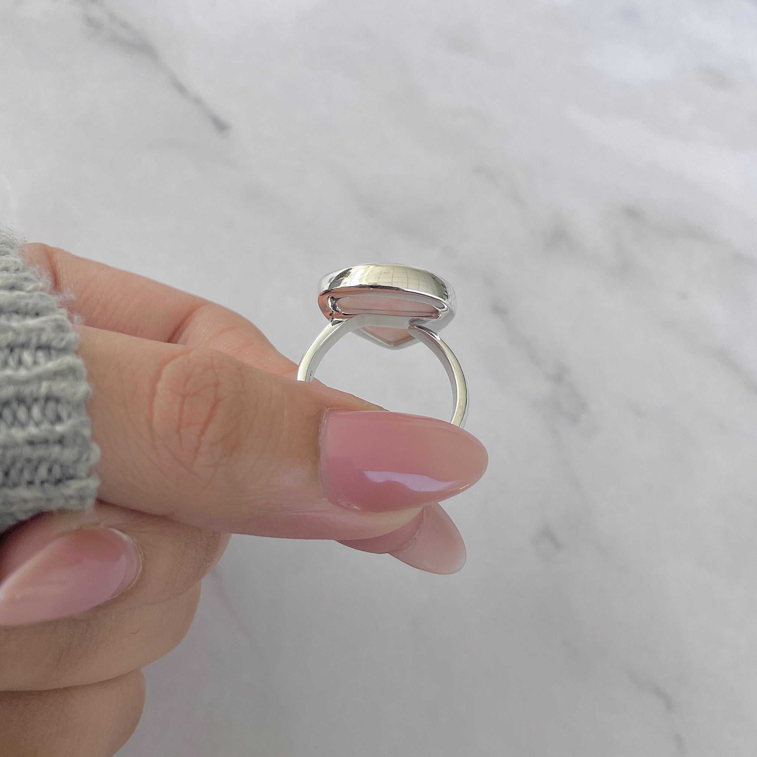 Natural Pink Natrolite / Thomsonite Adjustable Ring-(THS-R-73.)