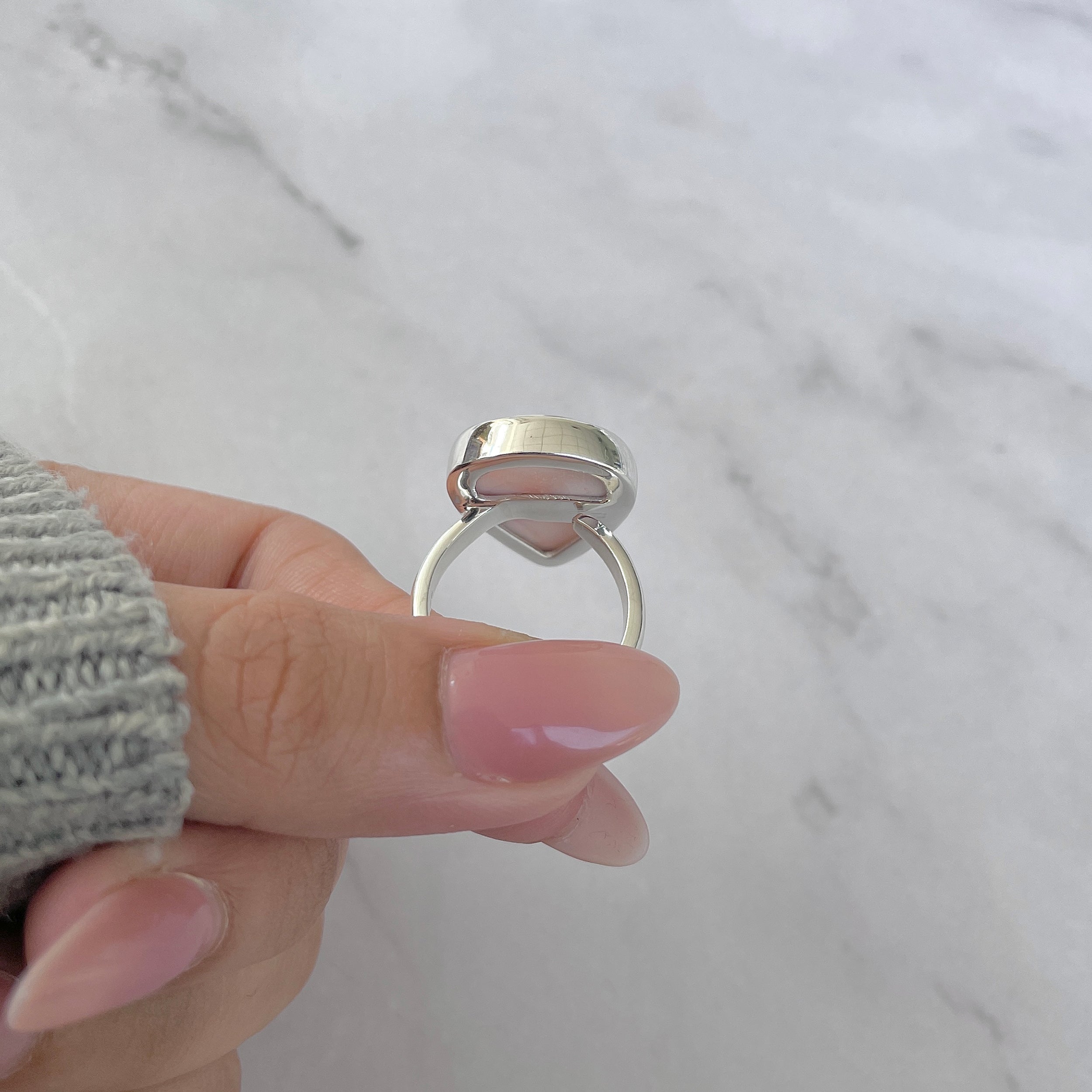 Natural Pink Natrolite / Thomsonite Adjustable Ring-(THS-R-77.)